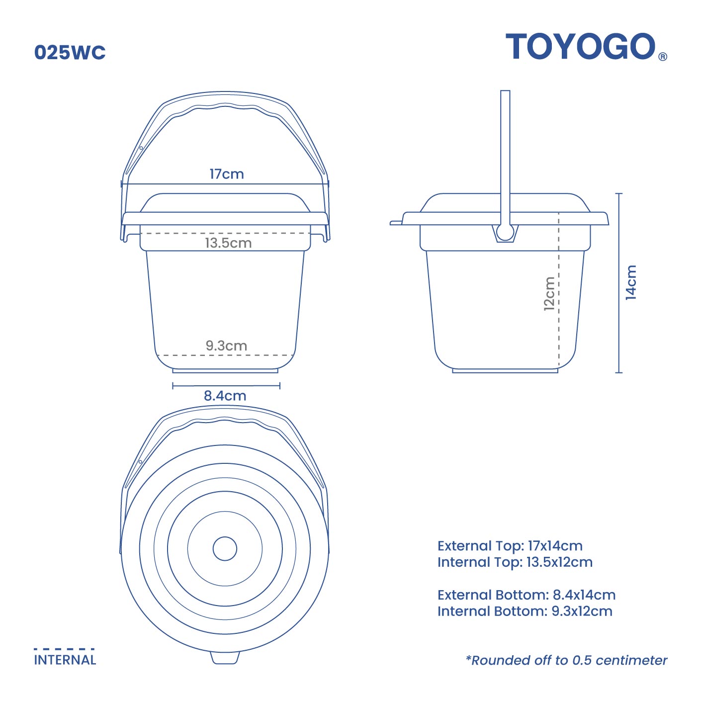 PAIL W/COVER 0.5 GAL (025-WC)