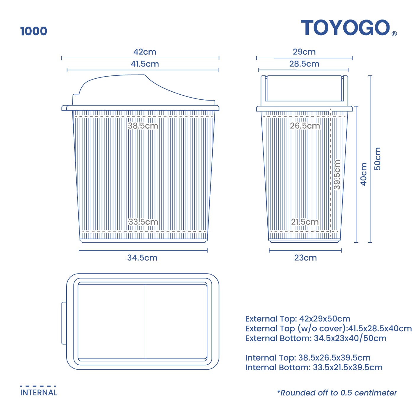 PULITO HEAD SWING DUSTBIN (1000)