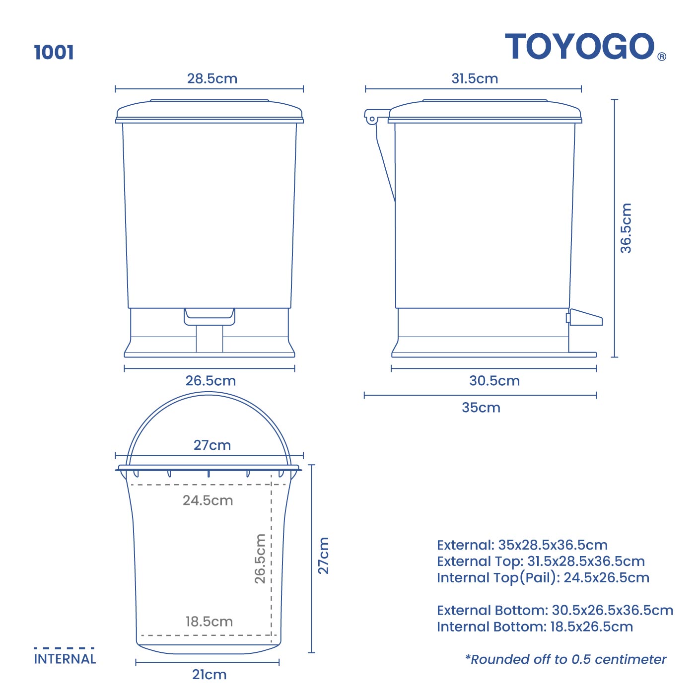 STEP DUSTBIN 12L (1001)