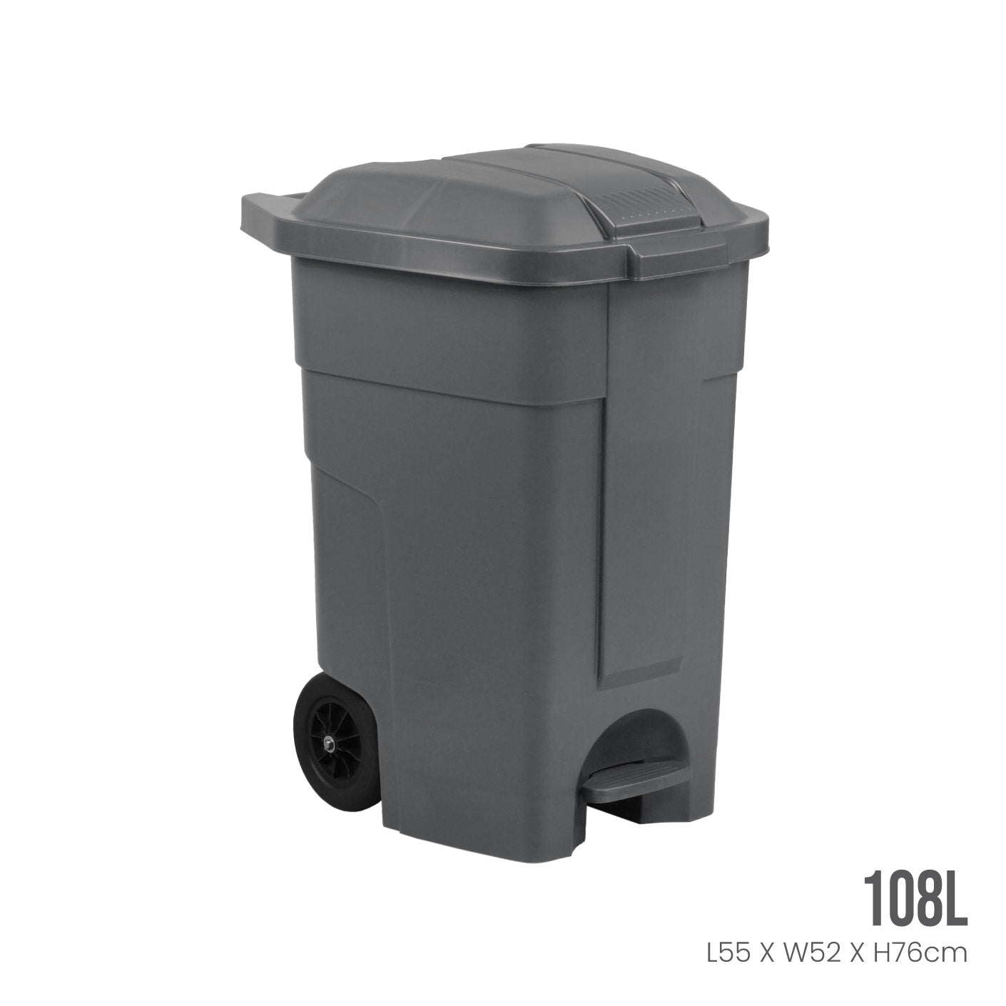 RECYCLE STEP BIN W/WHEELS 108L (1008)