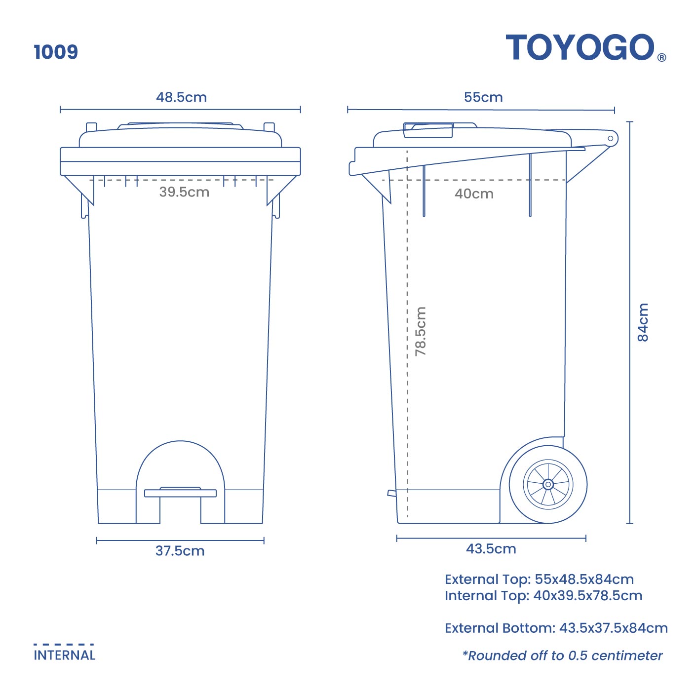 RECYCLE STEP BIN (BLACK) (1009-B)