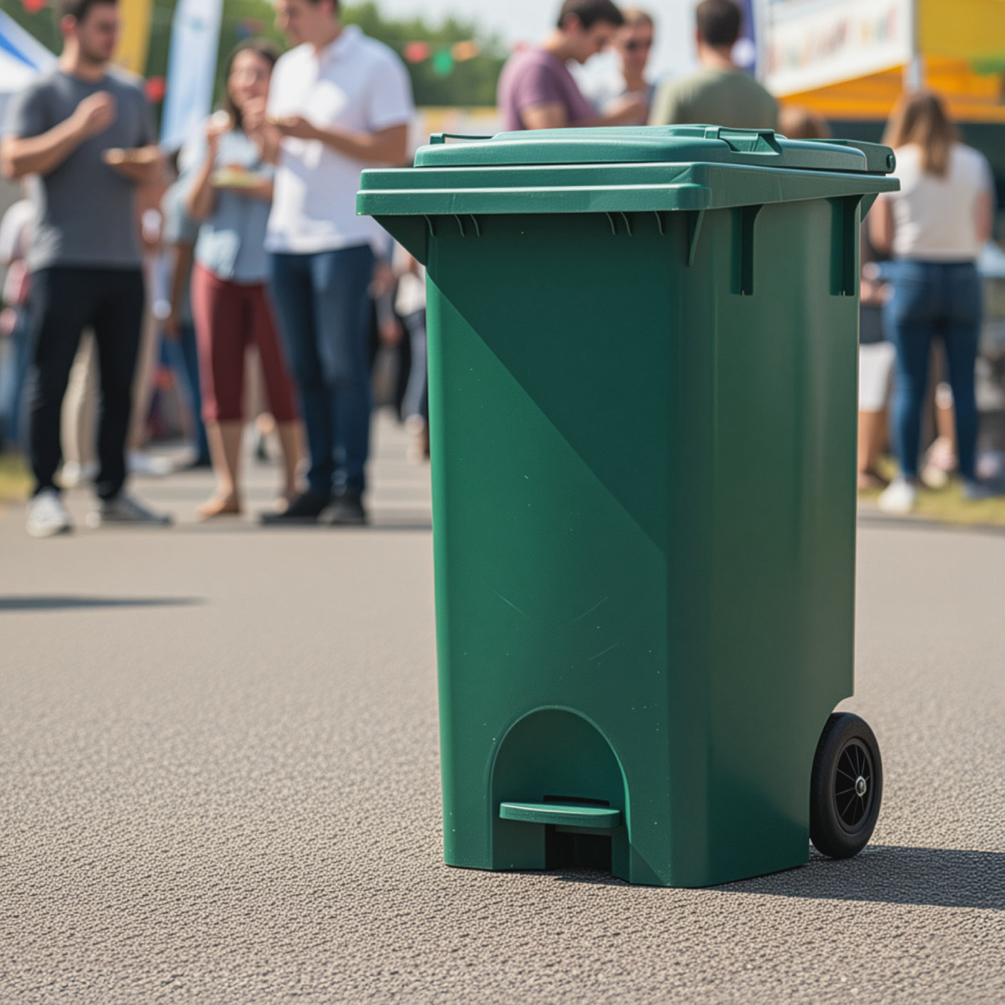 RECYCLE STEP BIN W/WHEELS (1009-GRN)