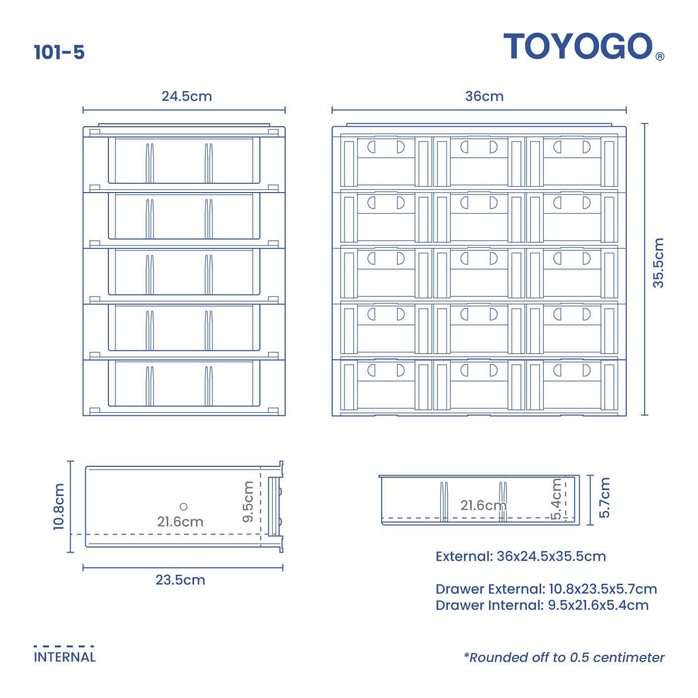 5 TIER H.T DRAWER (101-5)