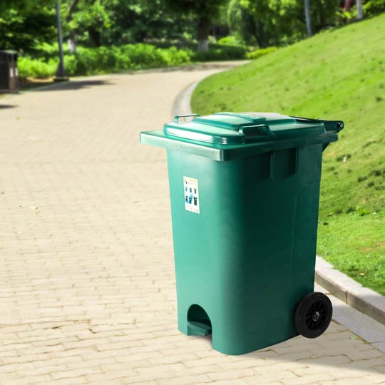 RECYCLE STEP BIN W/WHEELS (1010)