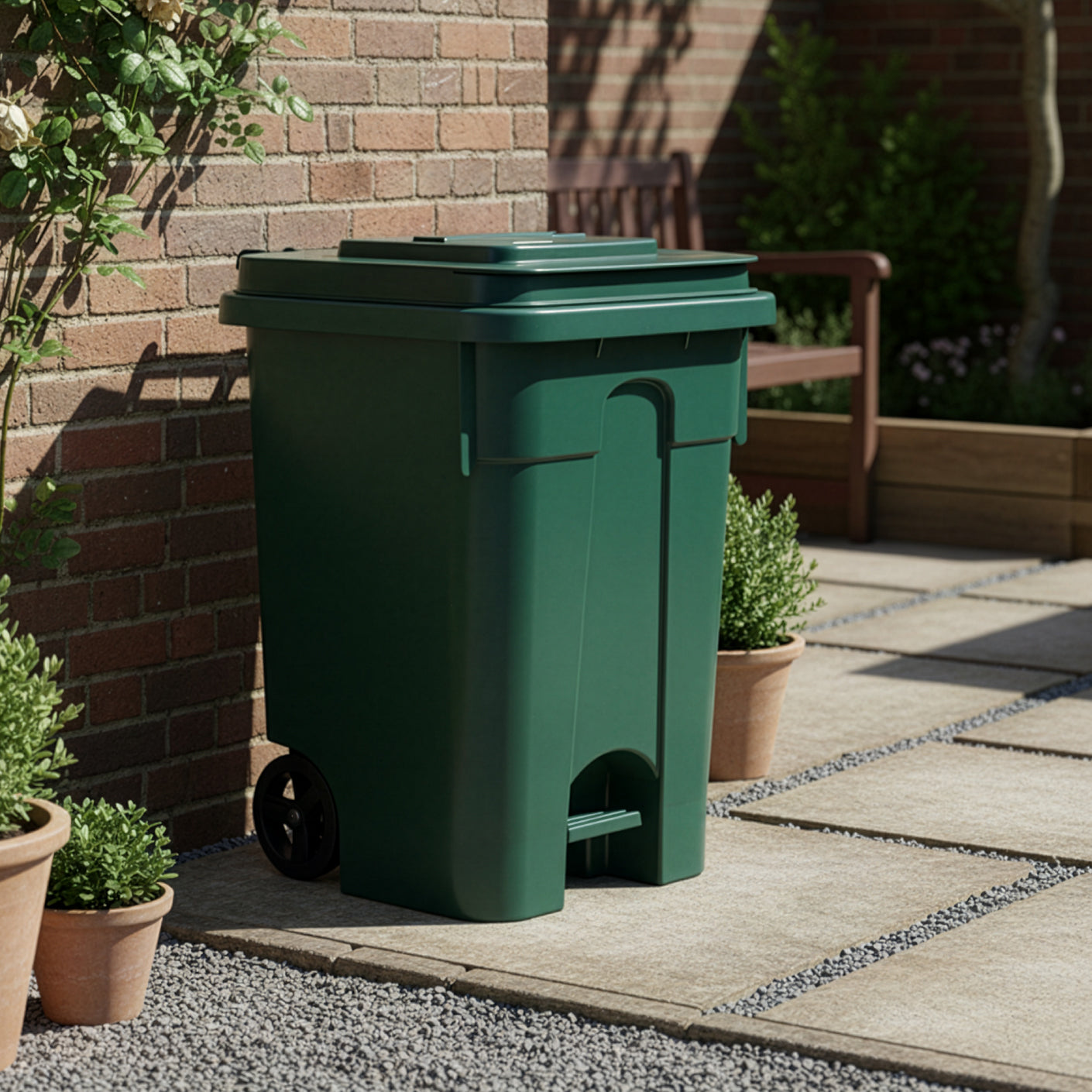 STEP DUSTBIN W/WHEELS 50L (1011)