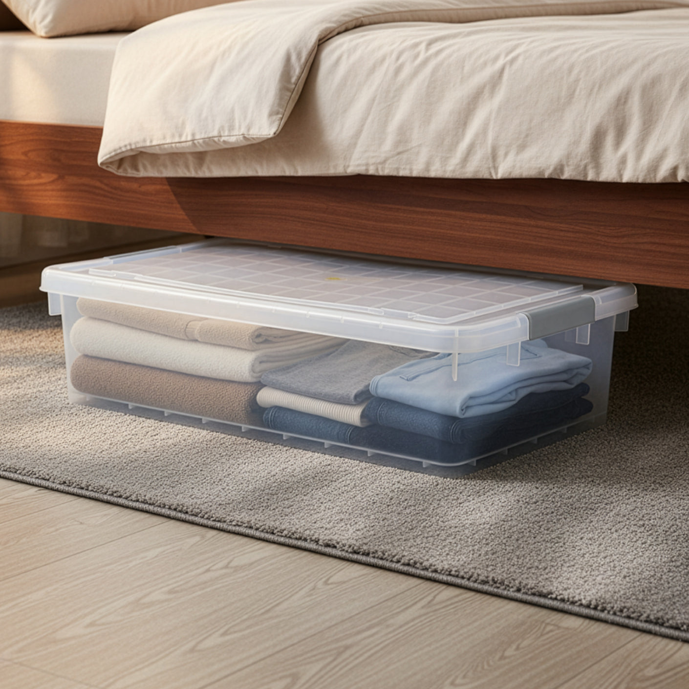 UNDER BED LINEN STORAGE BOX W/WHL (1070)