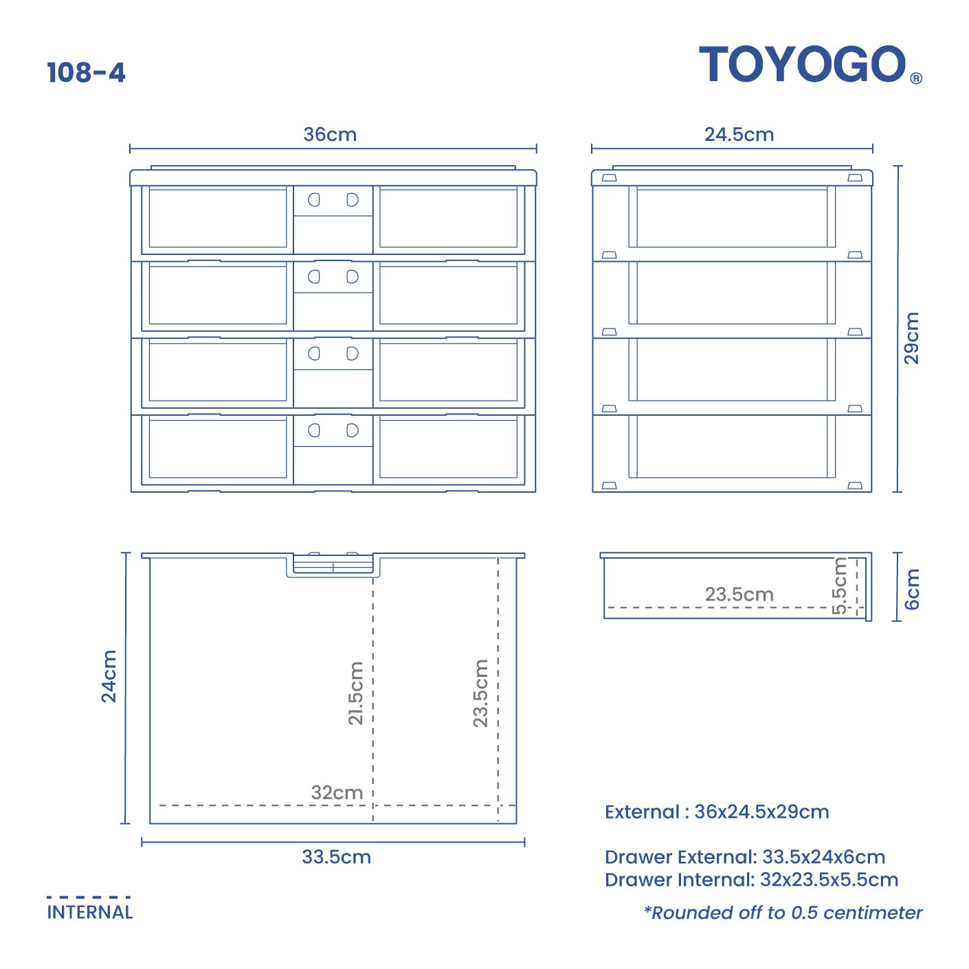 4 TIER H.T DRAWER (108-4)