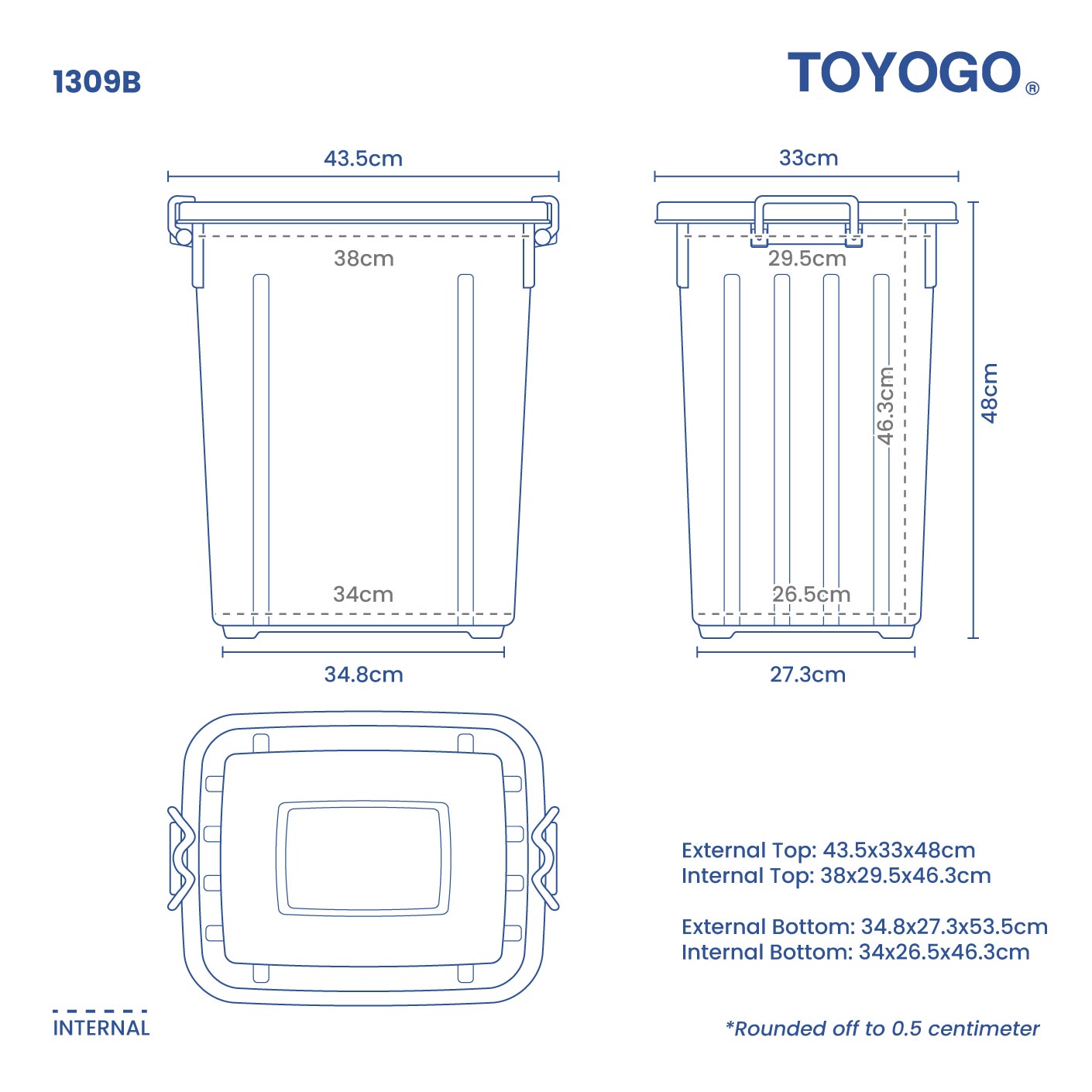 UTILITY BIN W/COVER (1309)