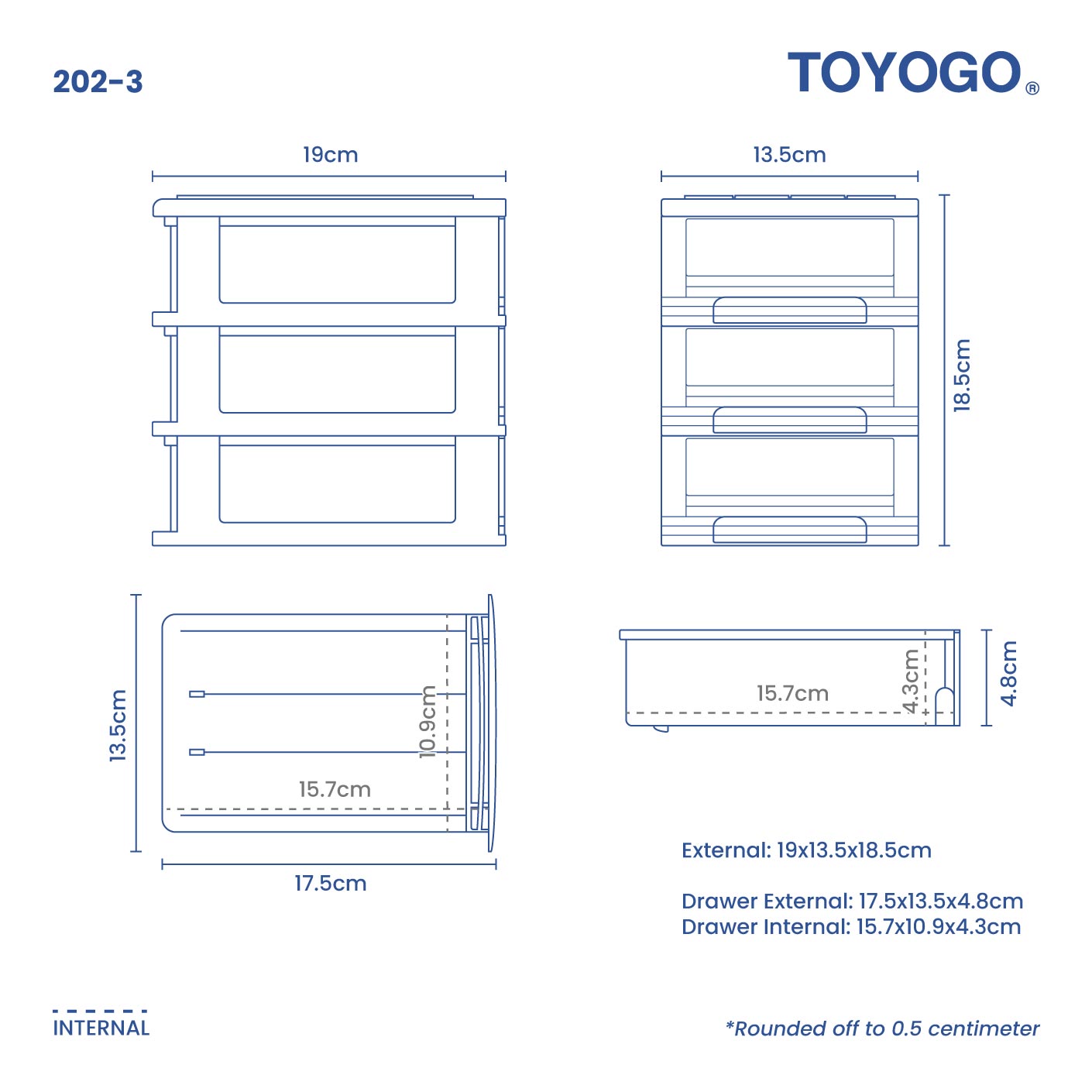 3 TIER MINI DRAWER (202-3)