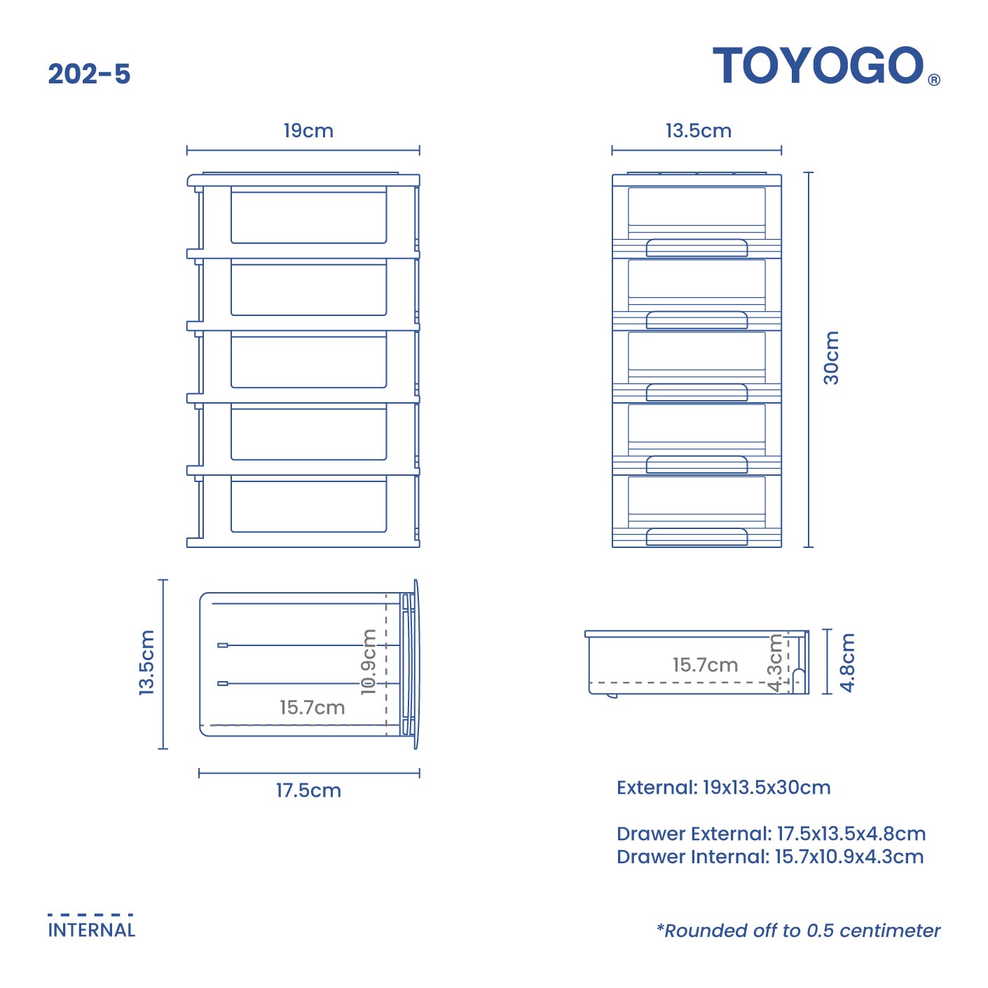 5 TIER MINI DRAWER (202-5)