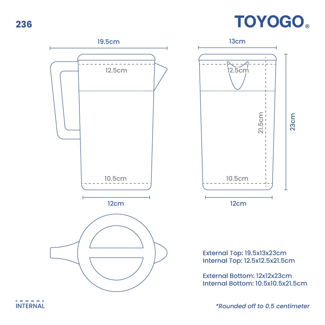 WATER JUG 2L RD (236)