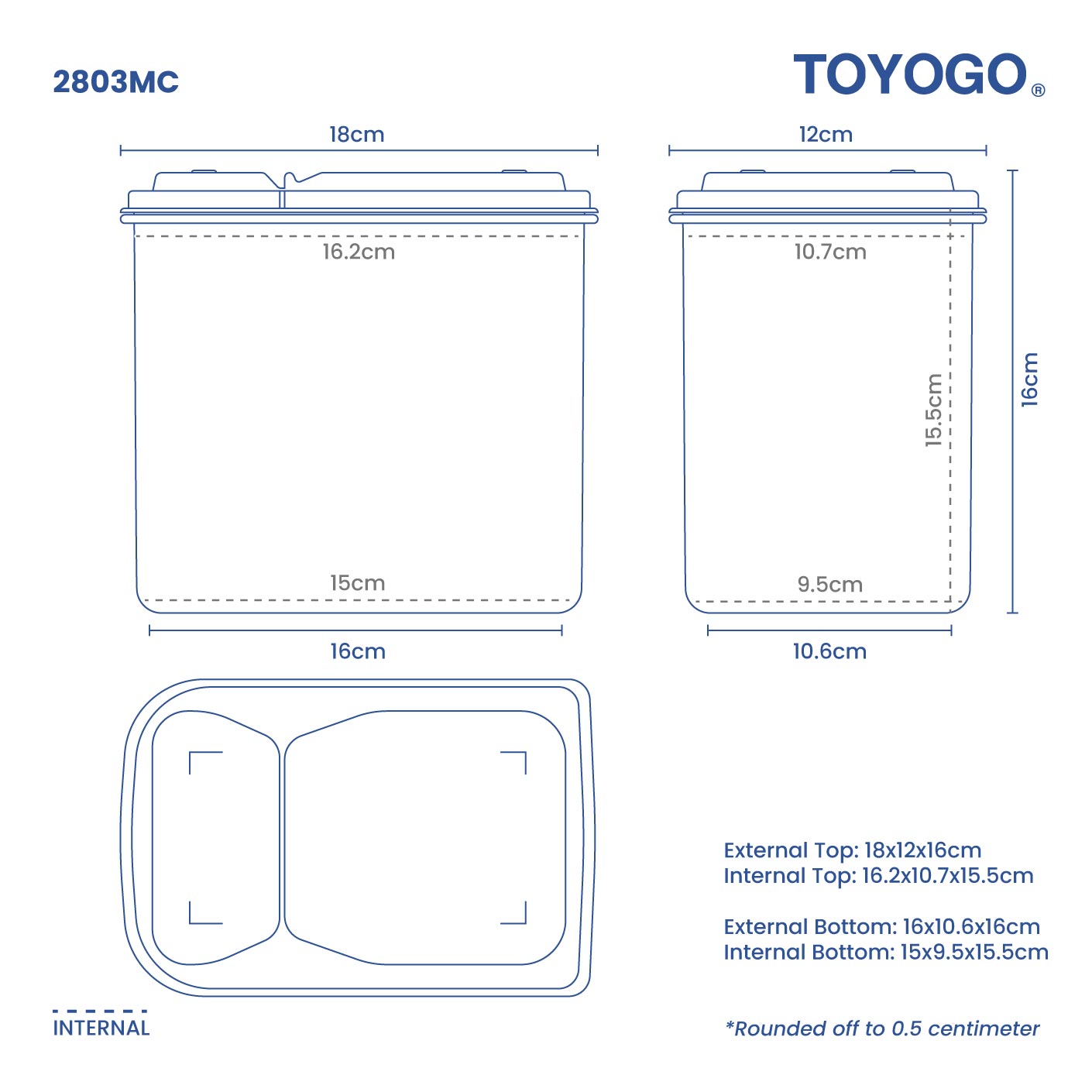 FLIP TOP CONTAINER (2803-MC)