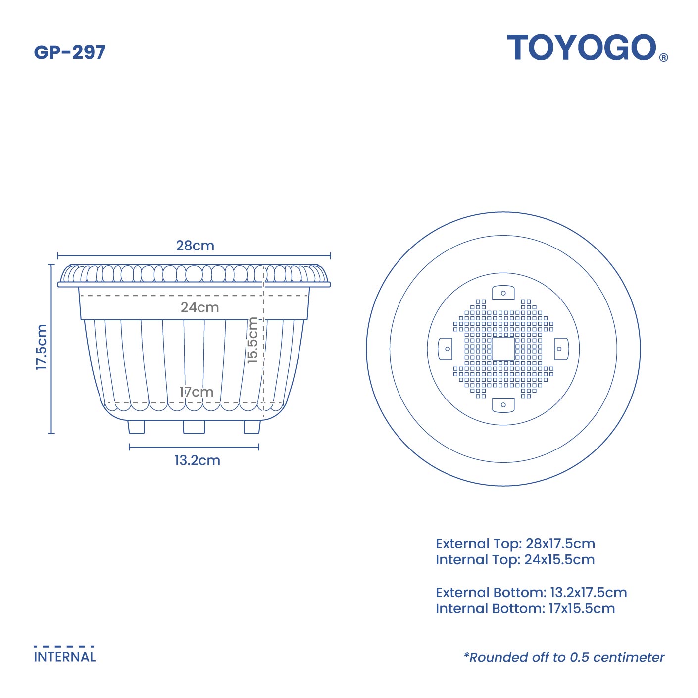 GARDEN POT RD/LOW (GP-297)