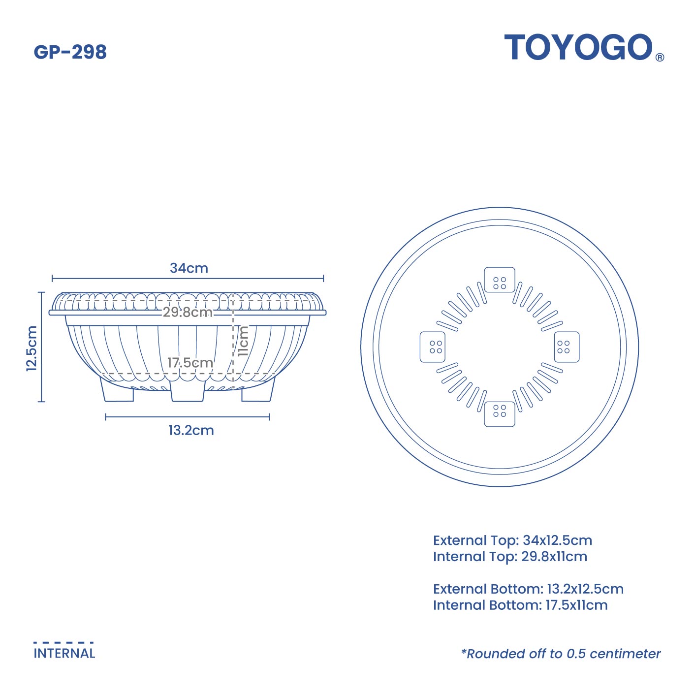 GARDEN POT RD/LOW (GP-298)
