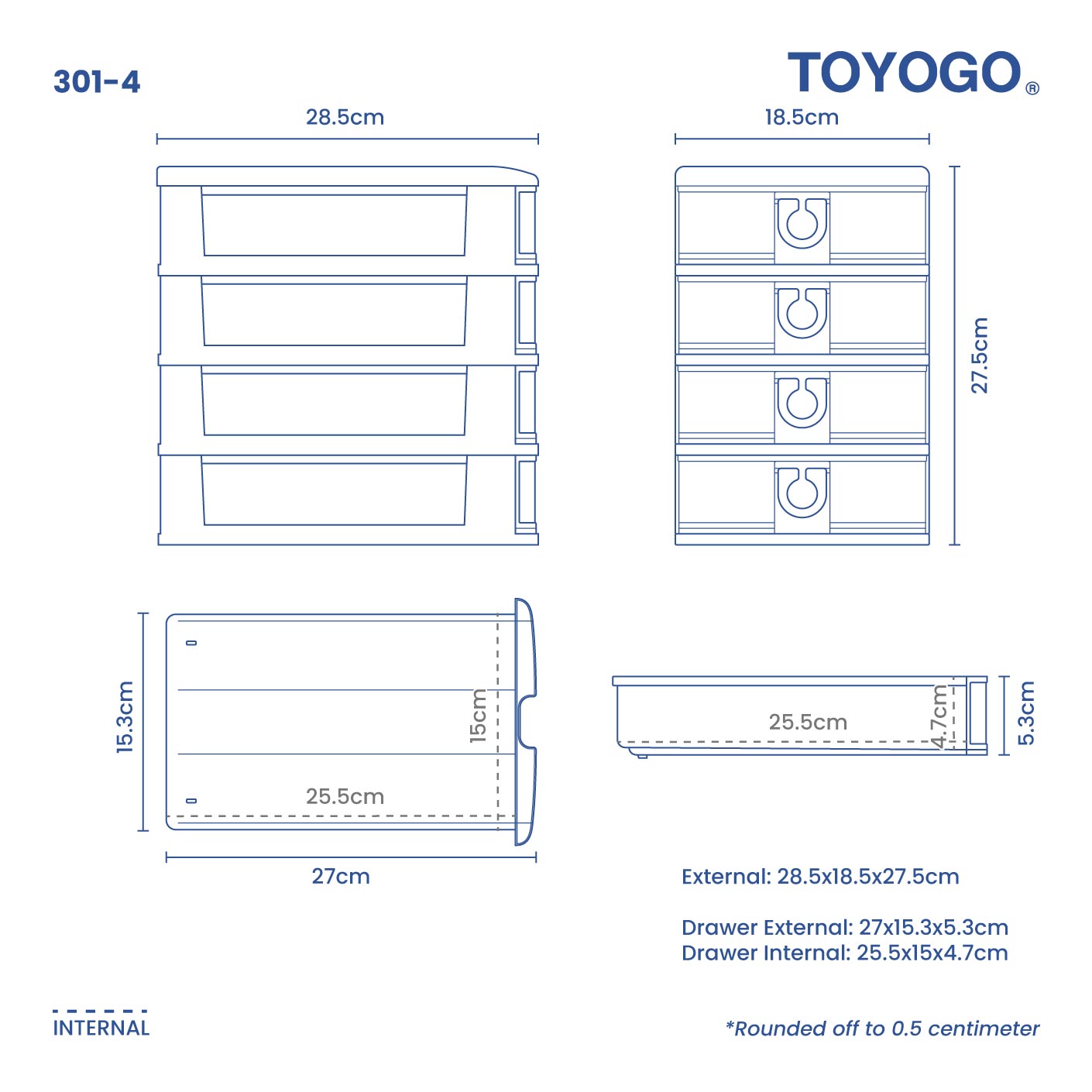 4 TIER A5 STATIONERY DRAWER (301-4)