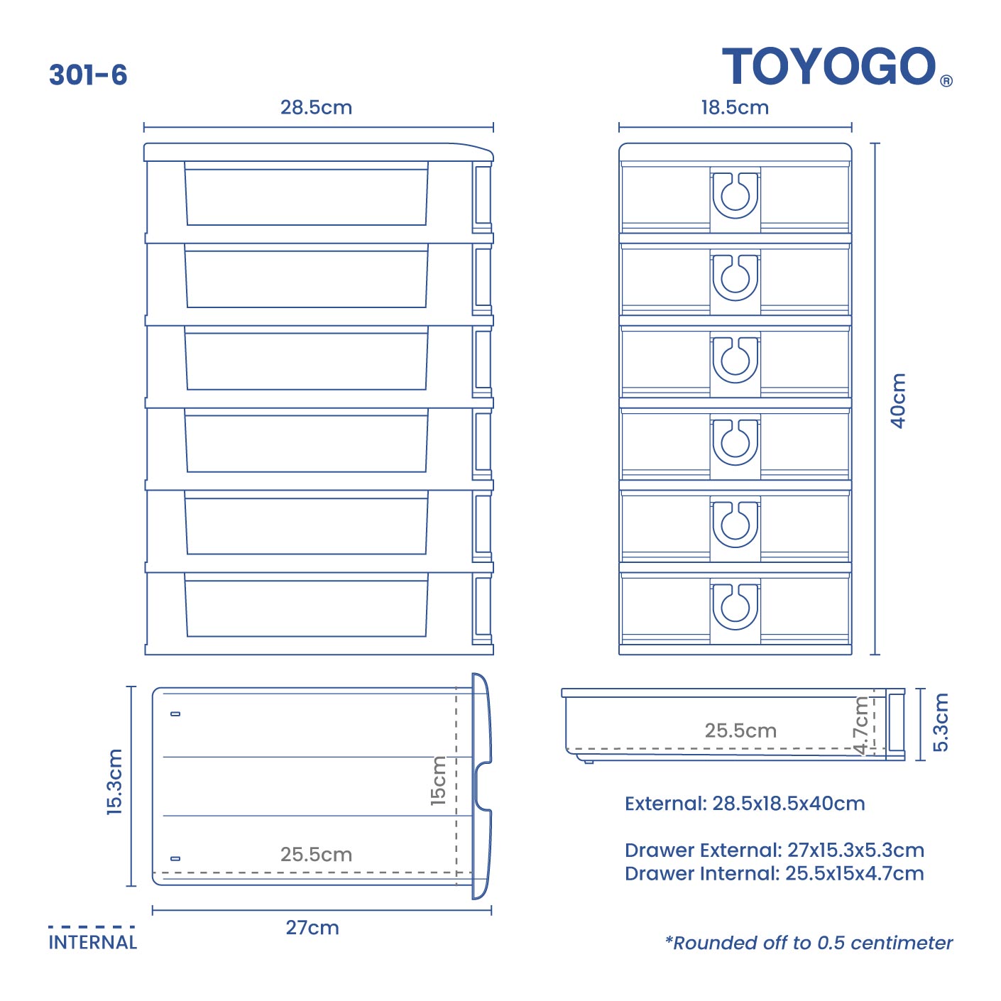 6 TIER A5 STATIONERY DRAWER (301-6)