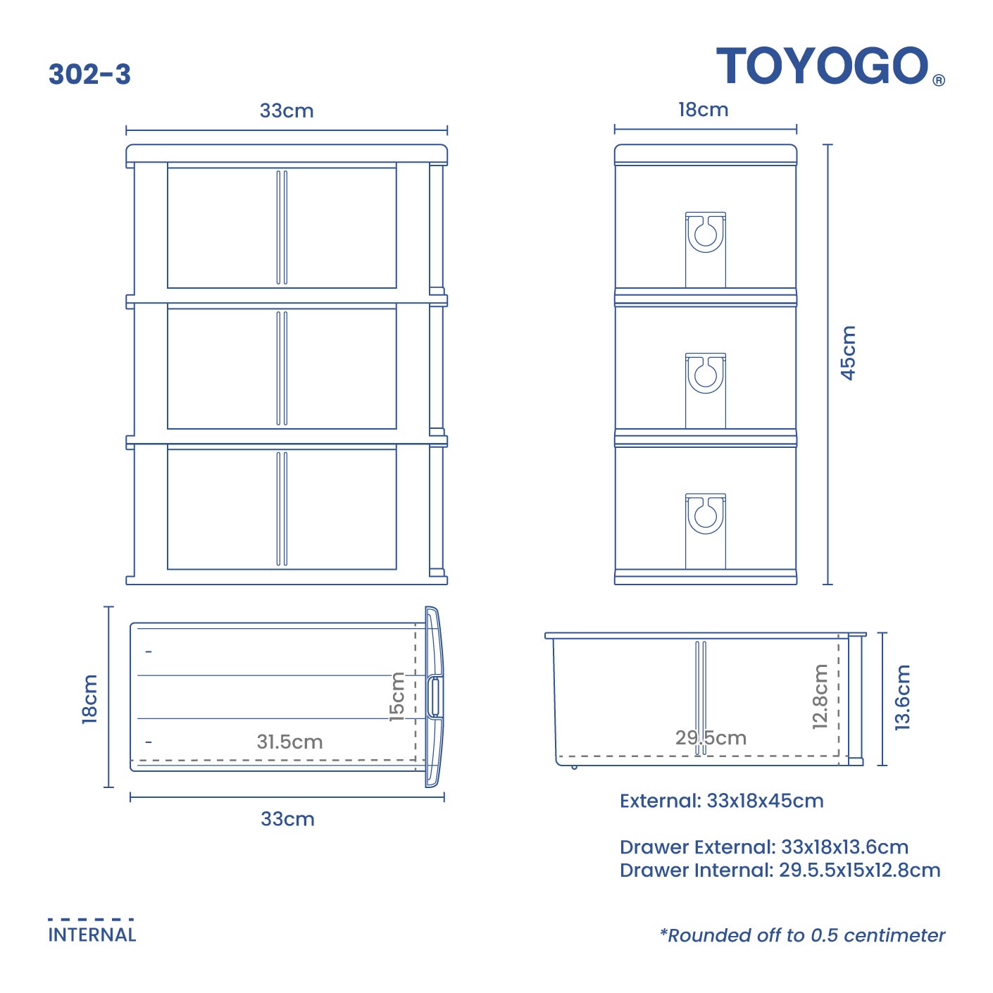 3 TIER CD/SAT DRAWER (302-3)