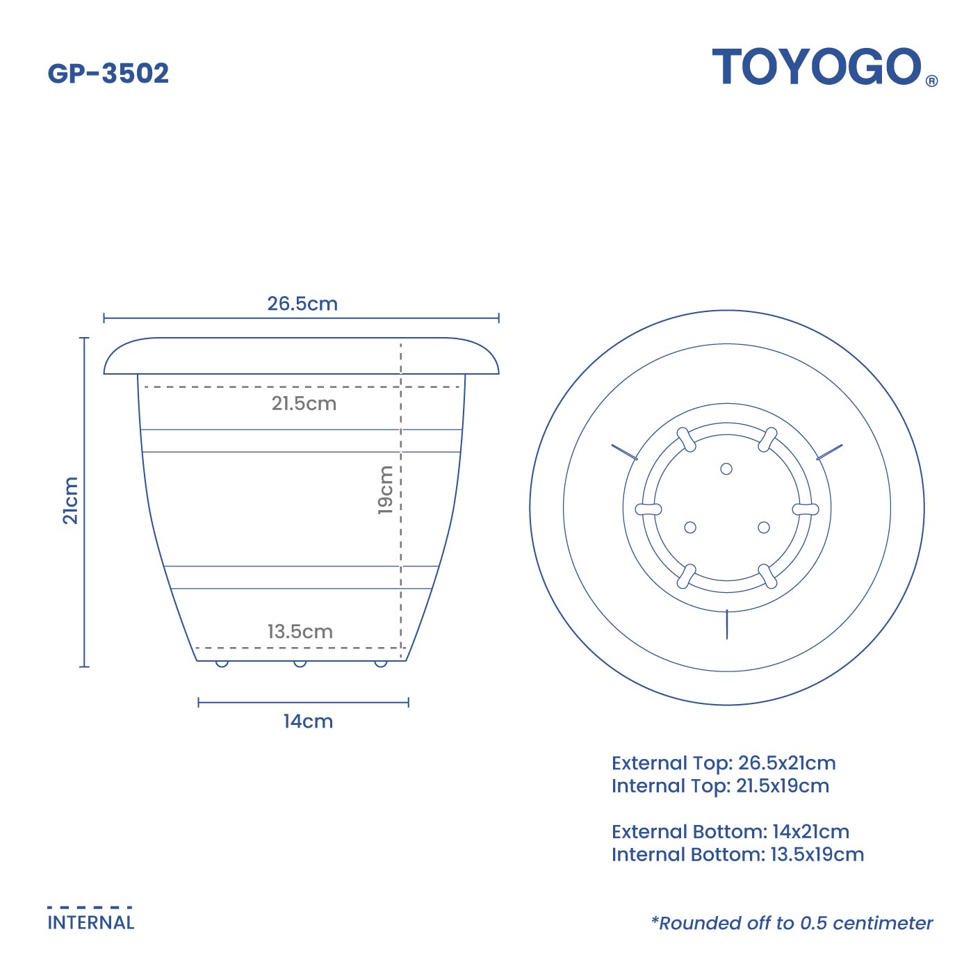GARDEN POT RD/GRAPE (GP-3502)
