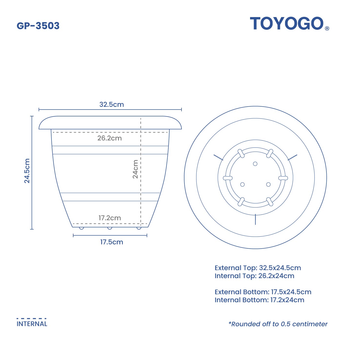GARDEN POT RD/GRAPE (GP-3503)