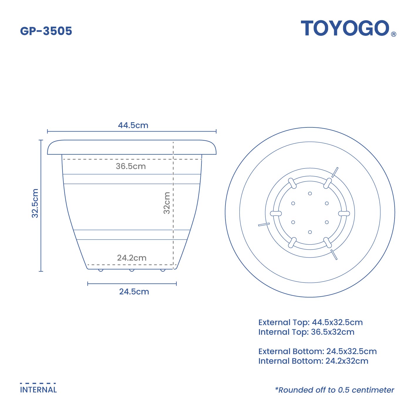 GARDEN POT RD/GRAPE (GP-3505)