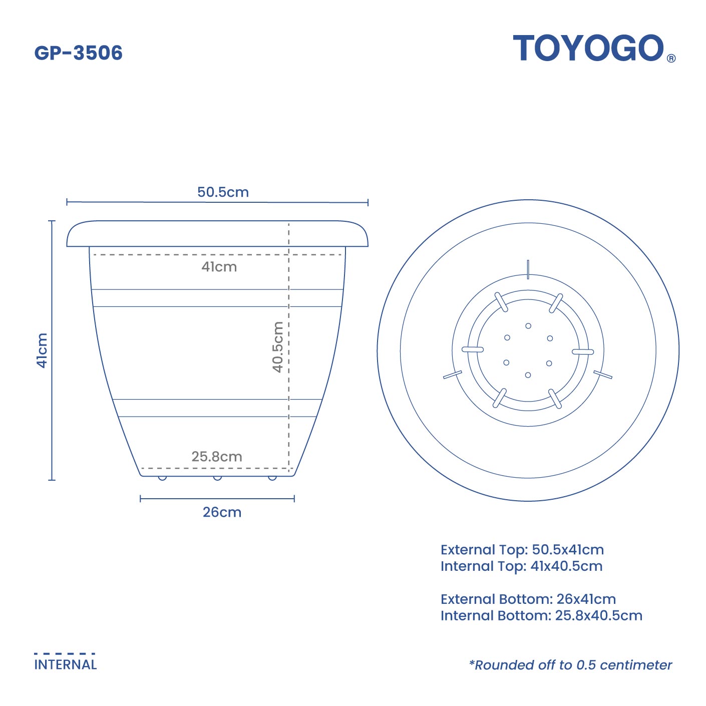 GARDEN POT RD/GRAPE (GP-3506)