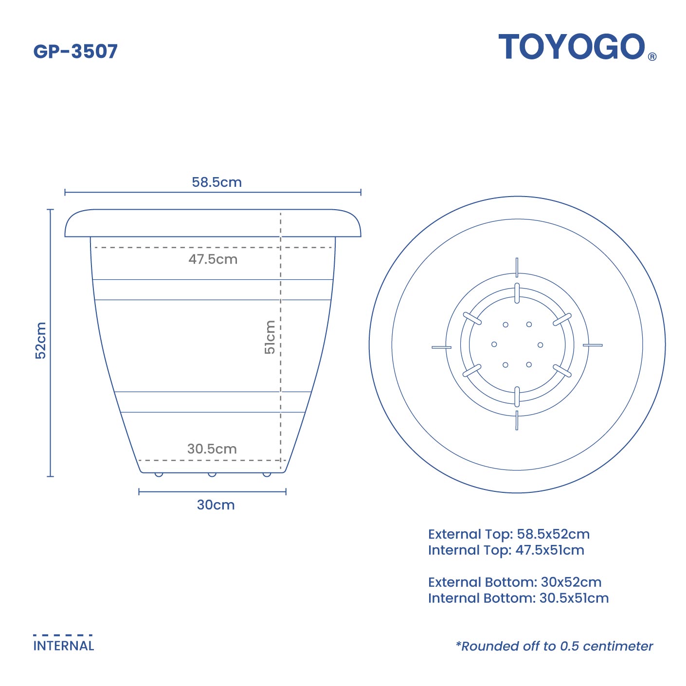 GARDEN POT RD/GRAPE (GP-3507)