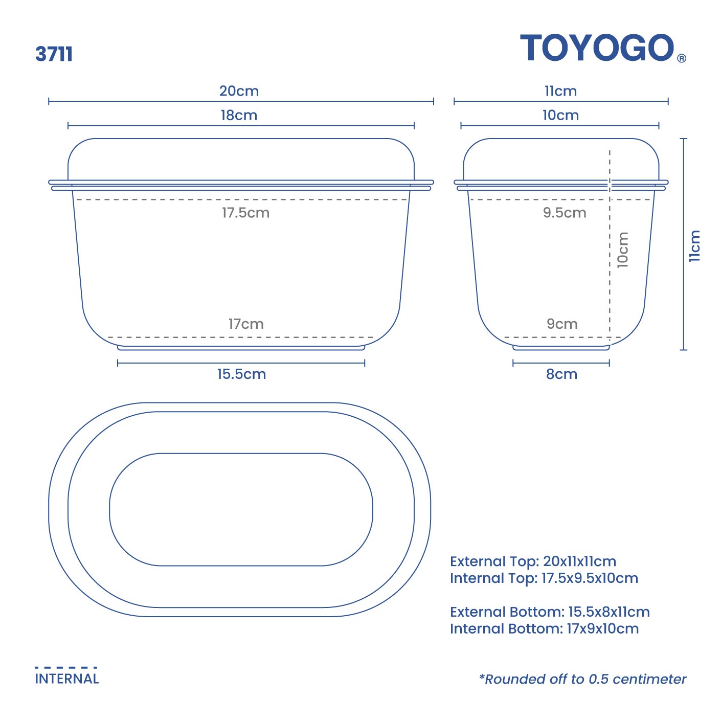 FRESH OVAL CONTAINER (3711)