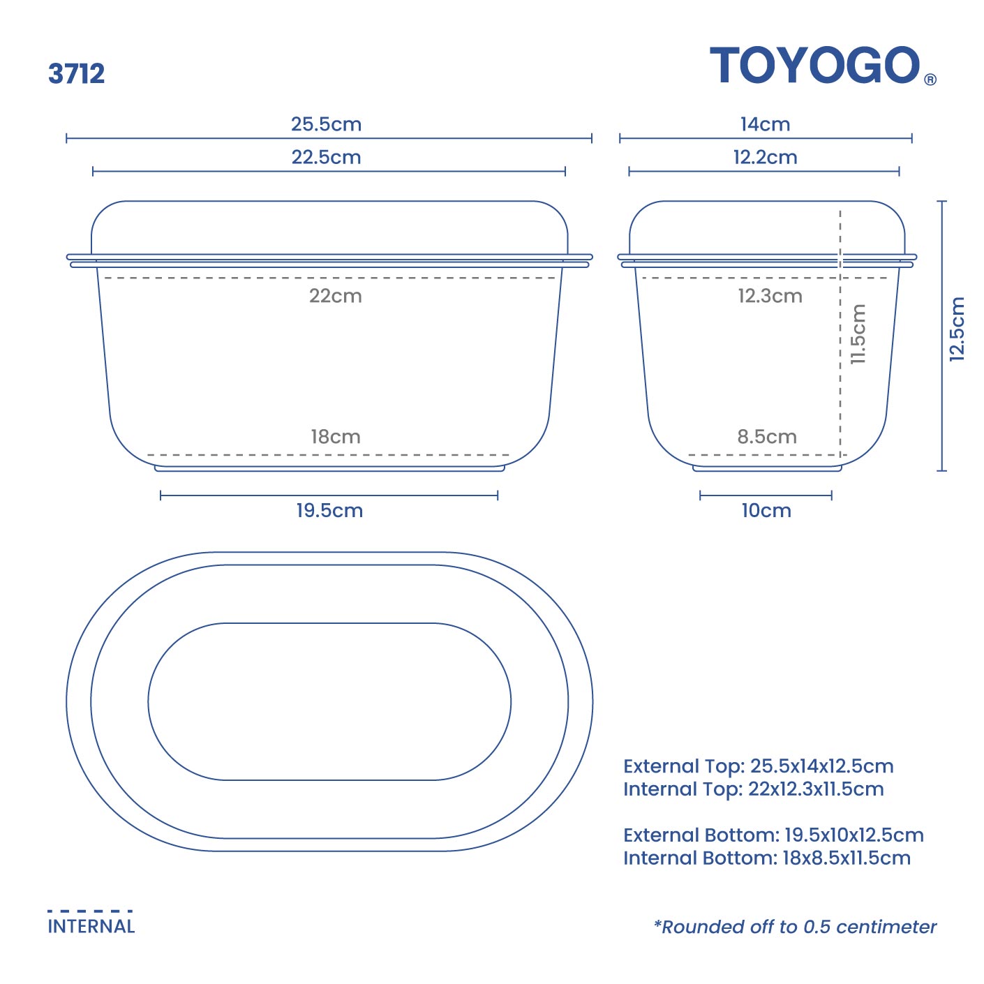 FRESH OVAL CONTAINER (3712)