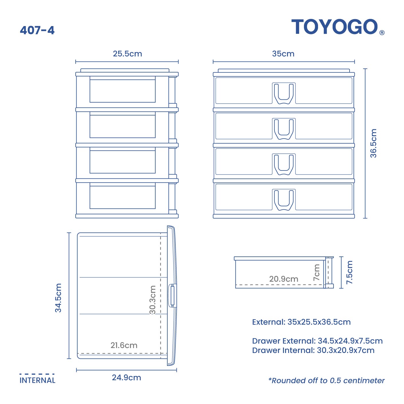 4 TIER COLLEGE A4 DRAWER (407-4)