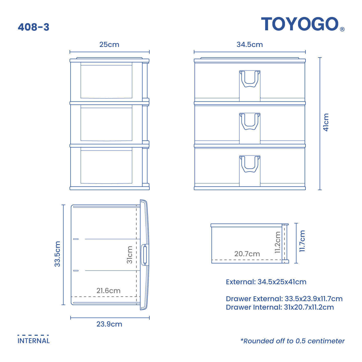 3 TIER COLLEGE A4 DRAWER (408-3)