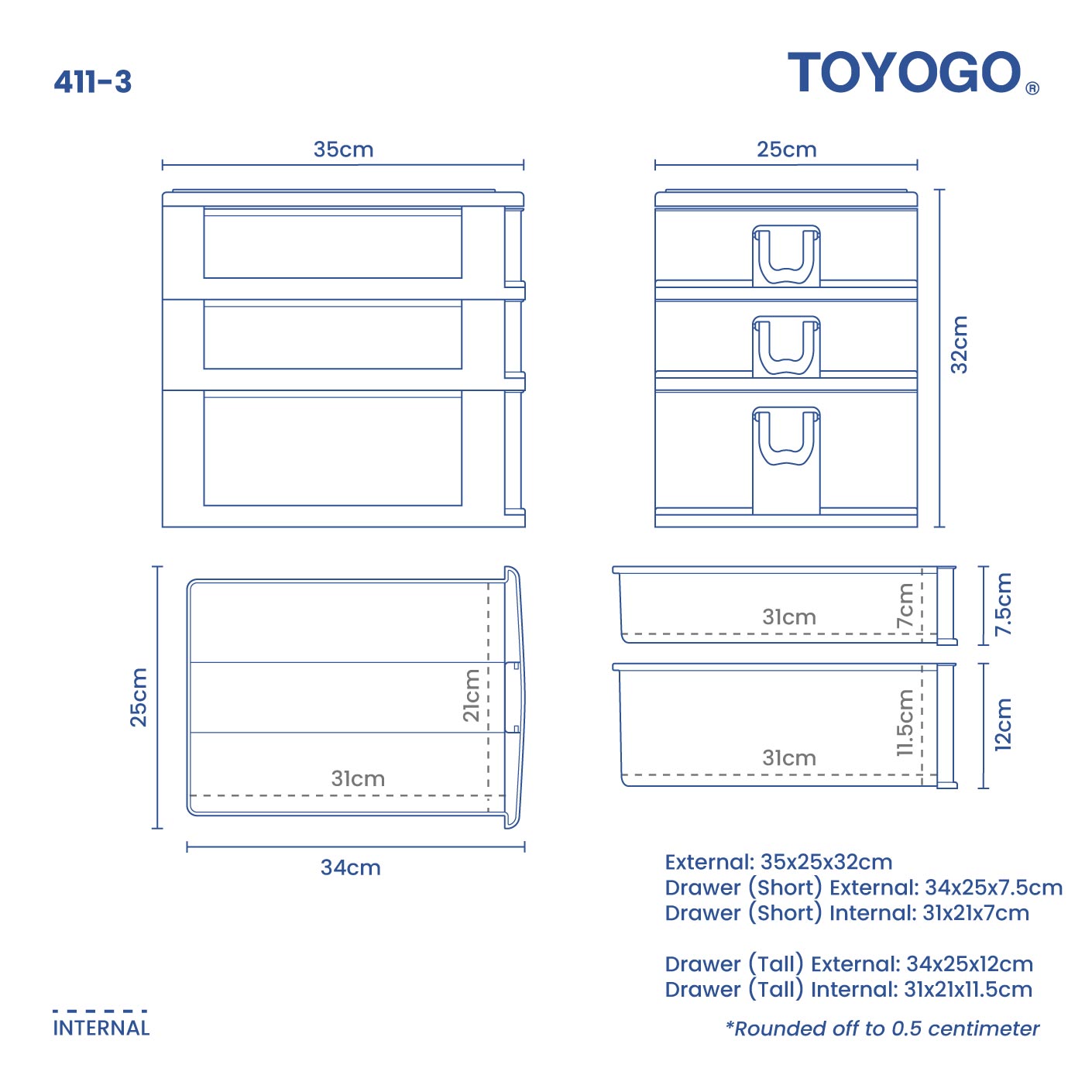 3 TIER A4 DRAWER (411-3)