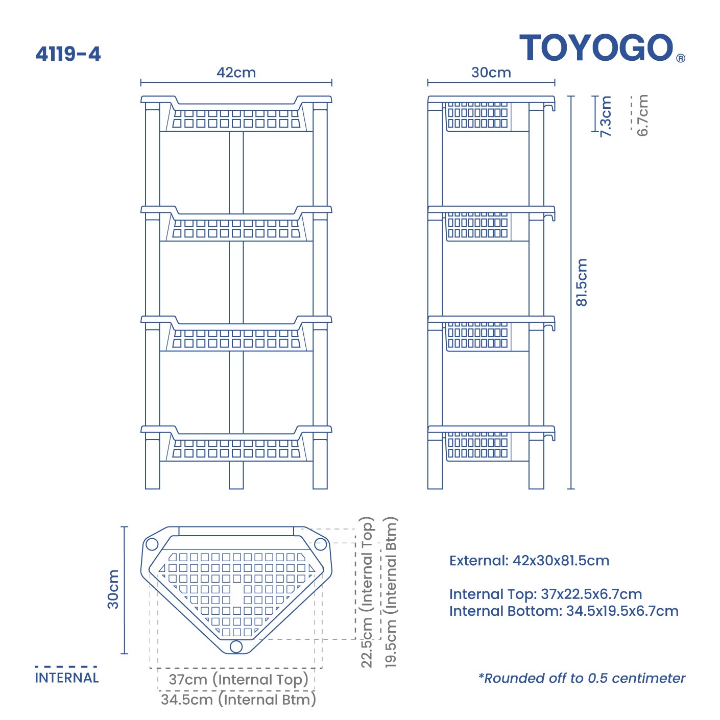 4 TIER CORNER RACK (4119-4)