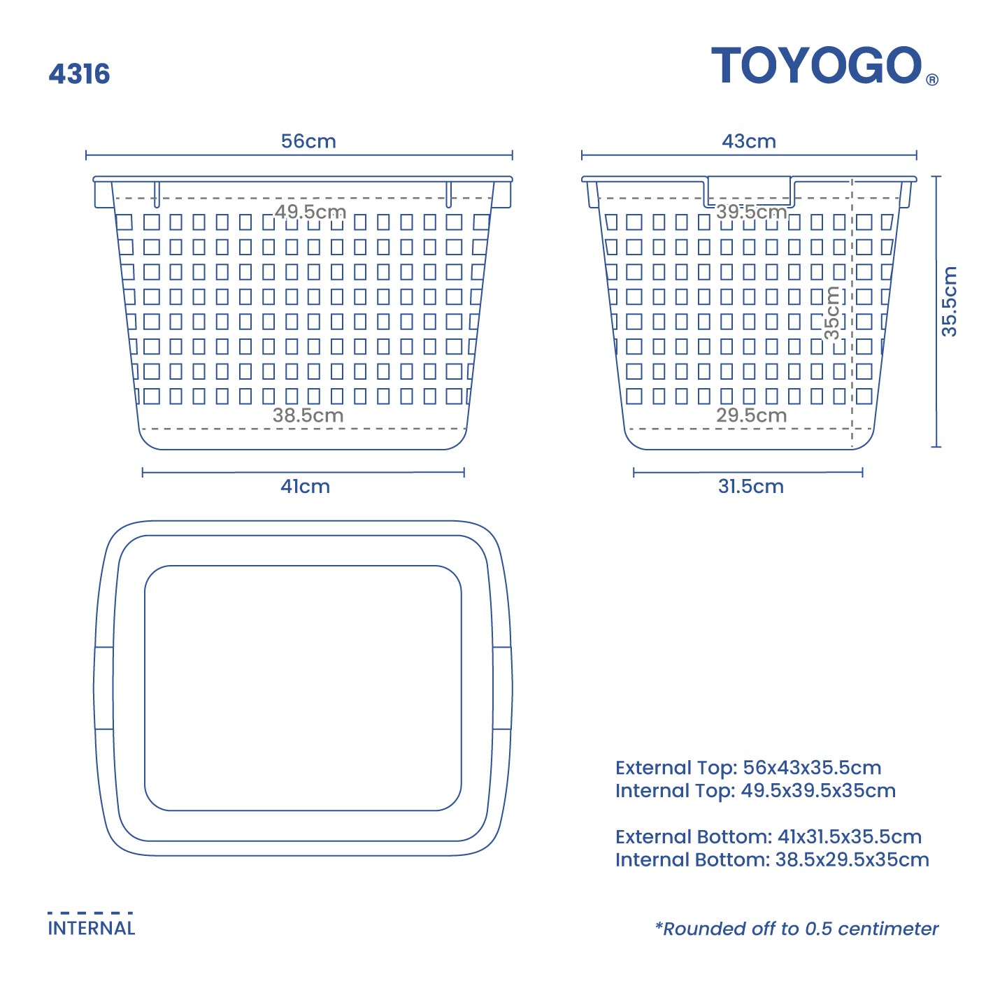 PON PON LAUNDRY BASKET (4316)