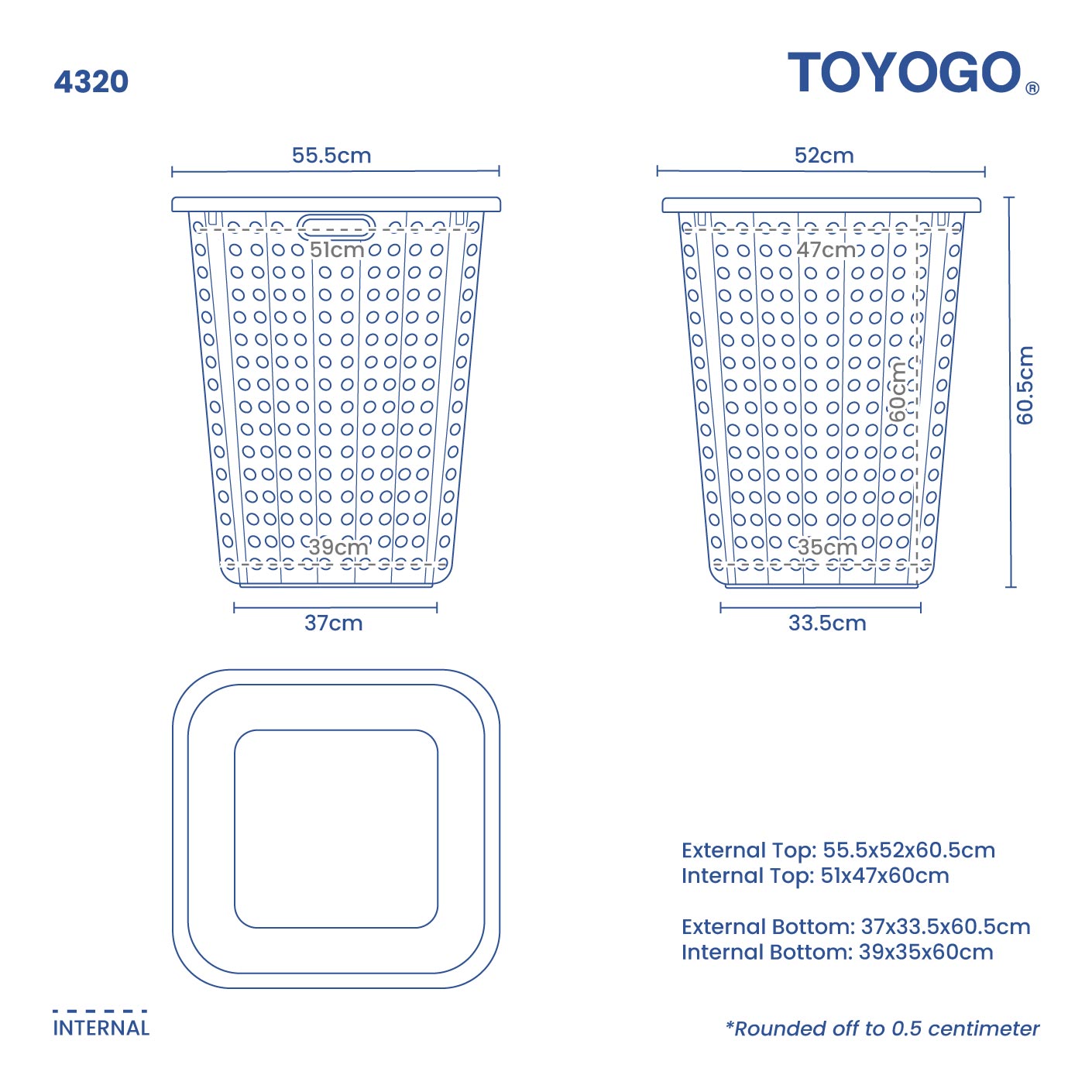 HIGHLY LAUNDRY BASKET (L) (4320)
