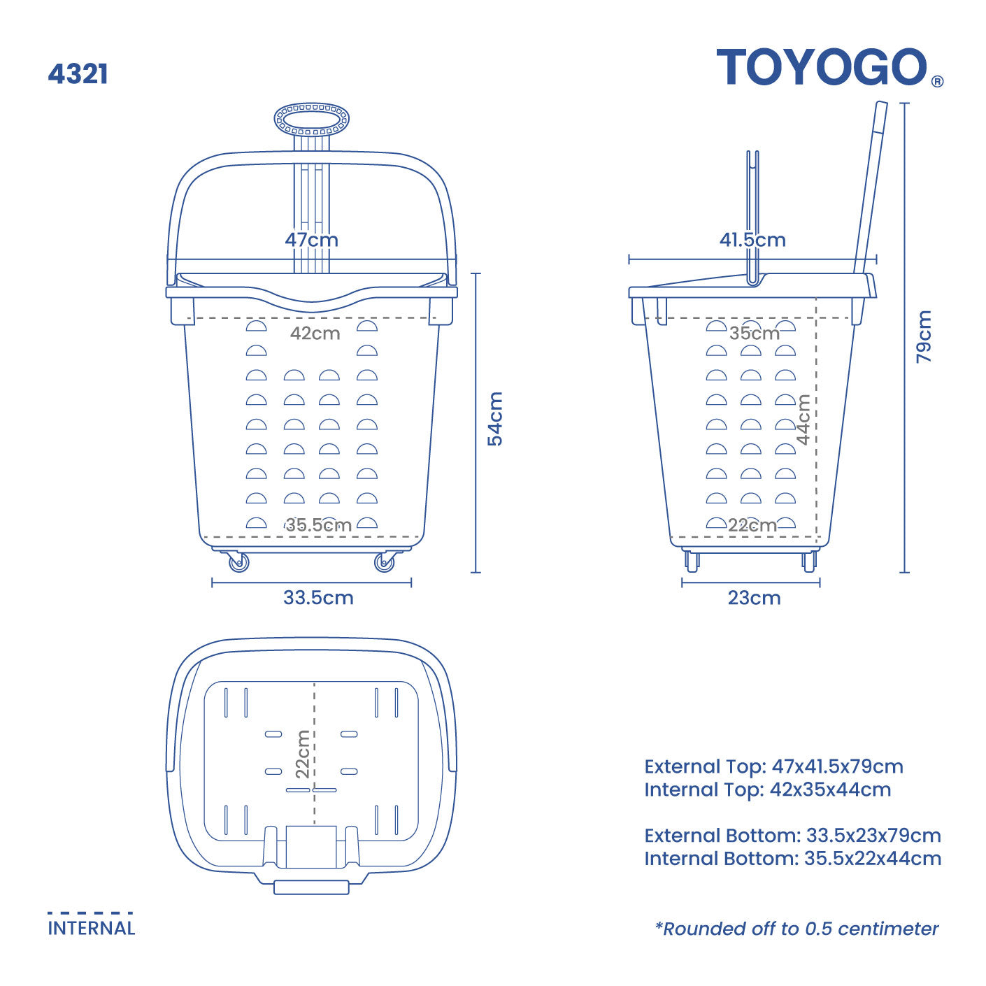 SHOPPING BASKET TROLLEY (4321)