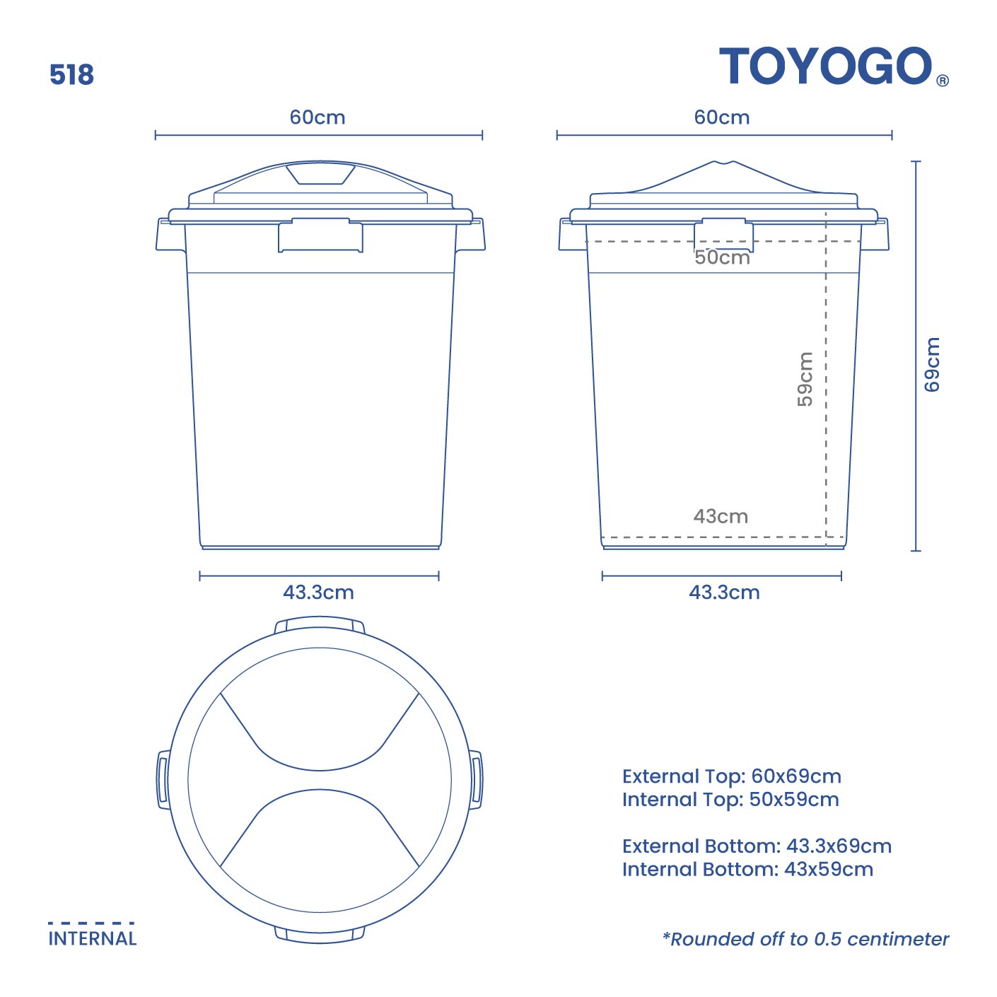 LUCKY PAIL W/ LID 25 GAL (518)