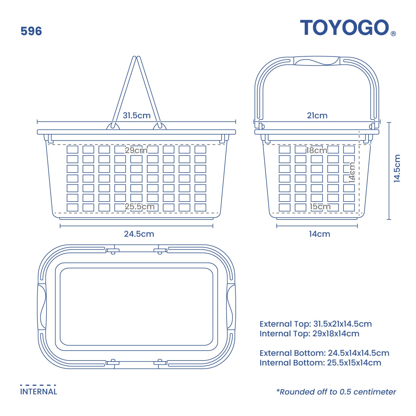 RECT. HANDY BASKET (596)
