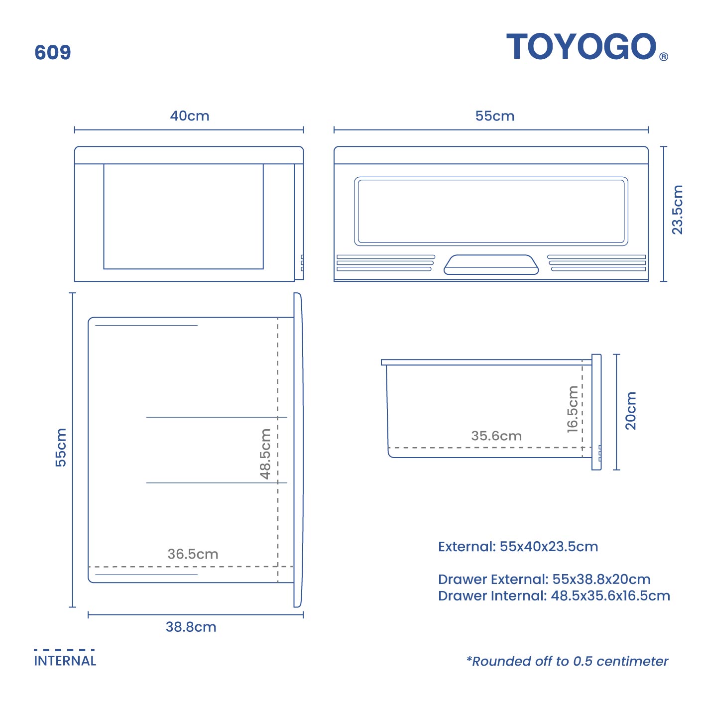SINGLE WIBBY STORAGE DRAWER (609)