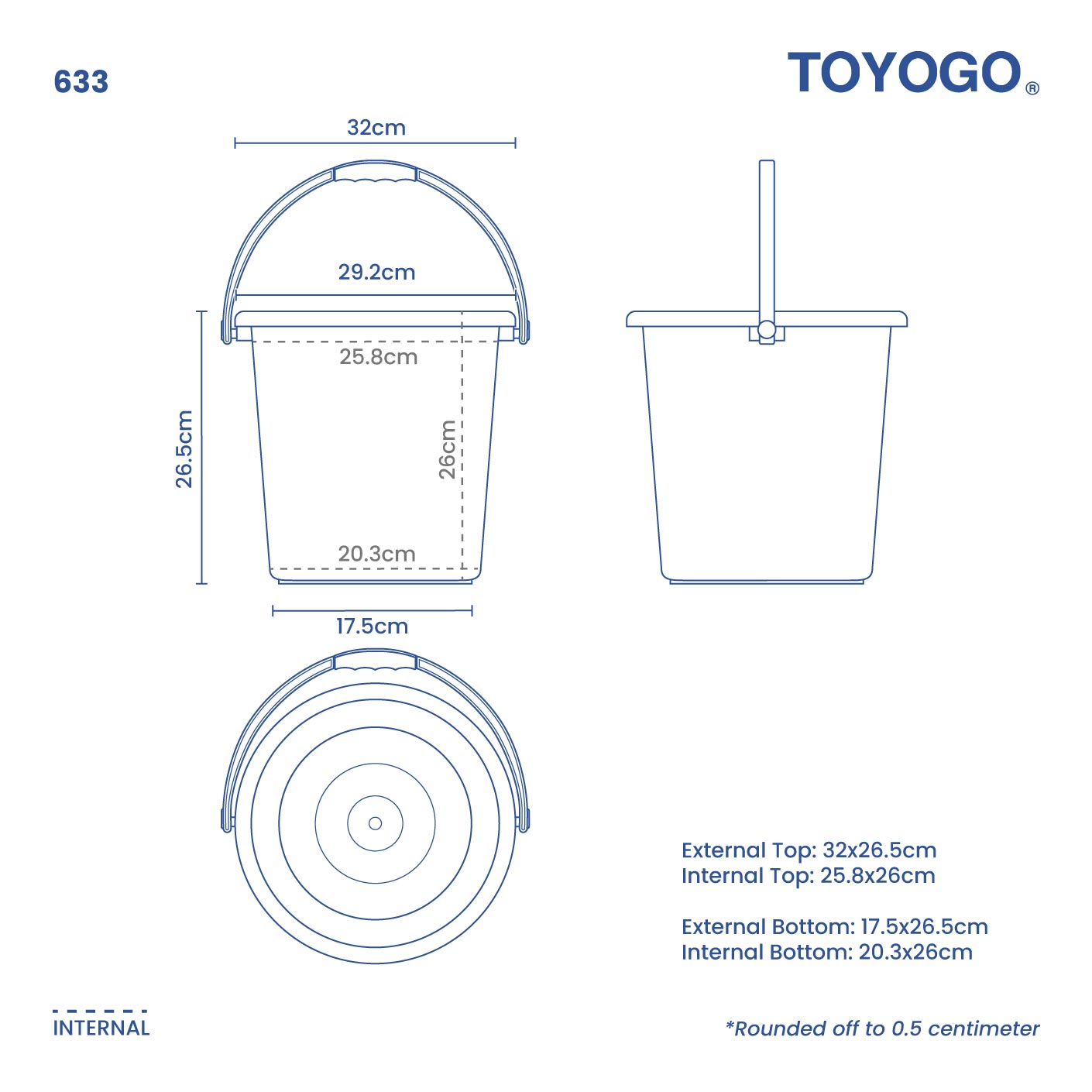 PIN PIN PAIL (3 GAL) 13.5L (633)
