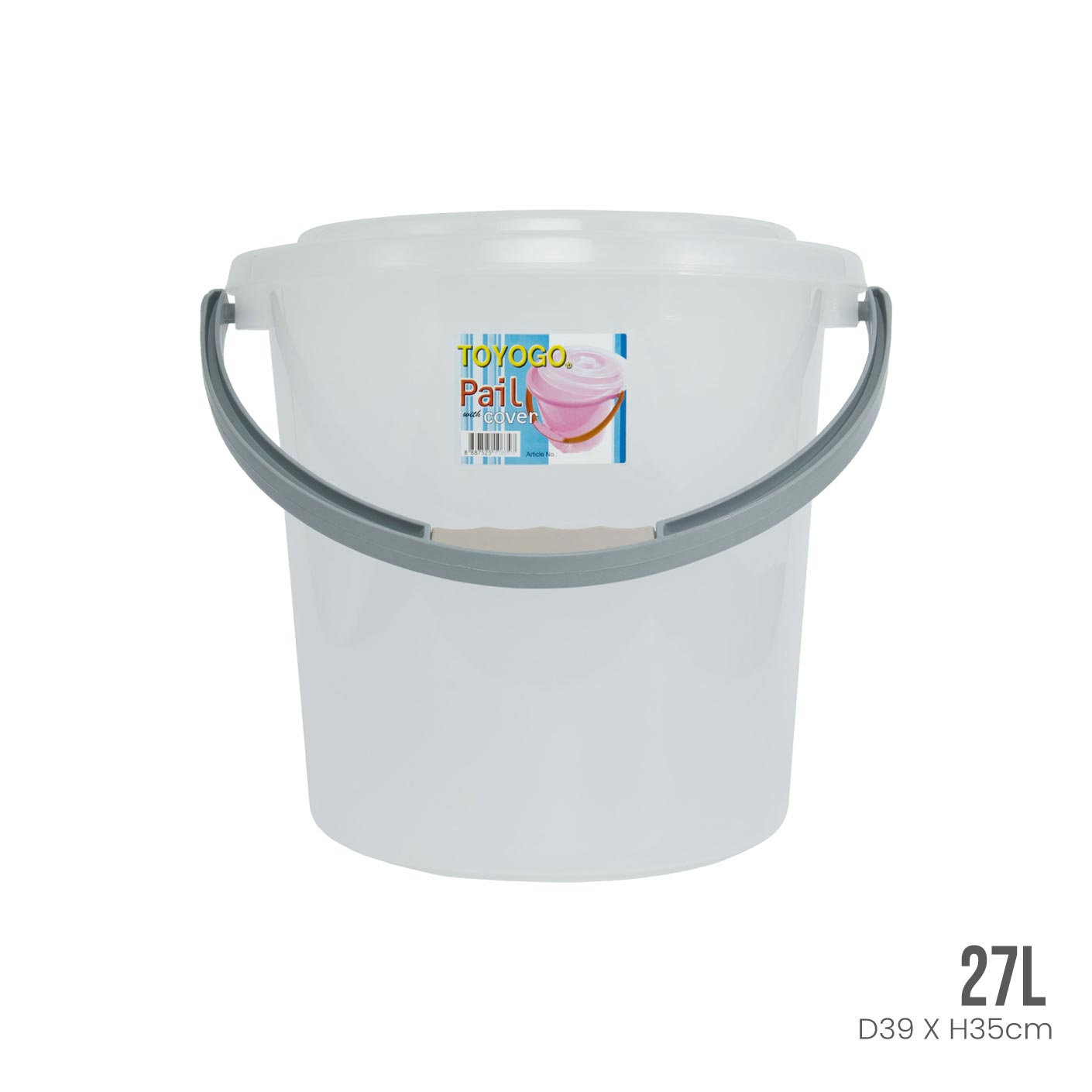PIN PIN PAIL W/COVER 27L (636-WC)
