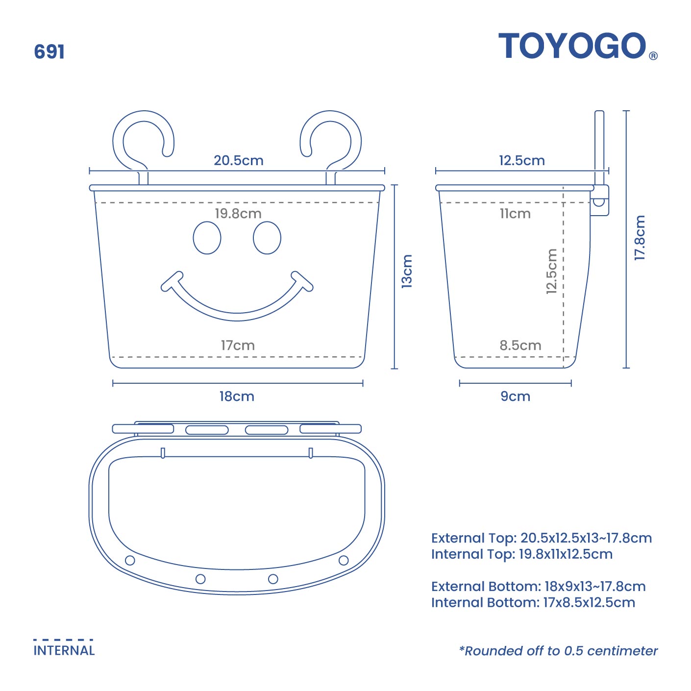 HOOK BUCKET (SMILING FACE) (691)