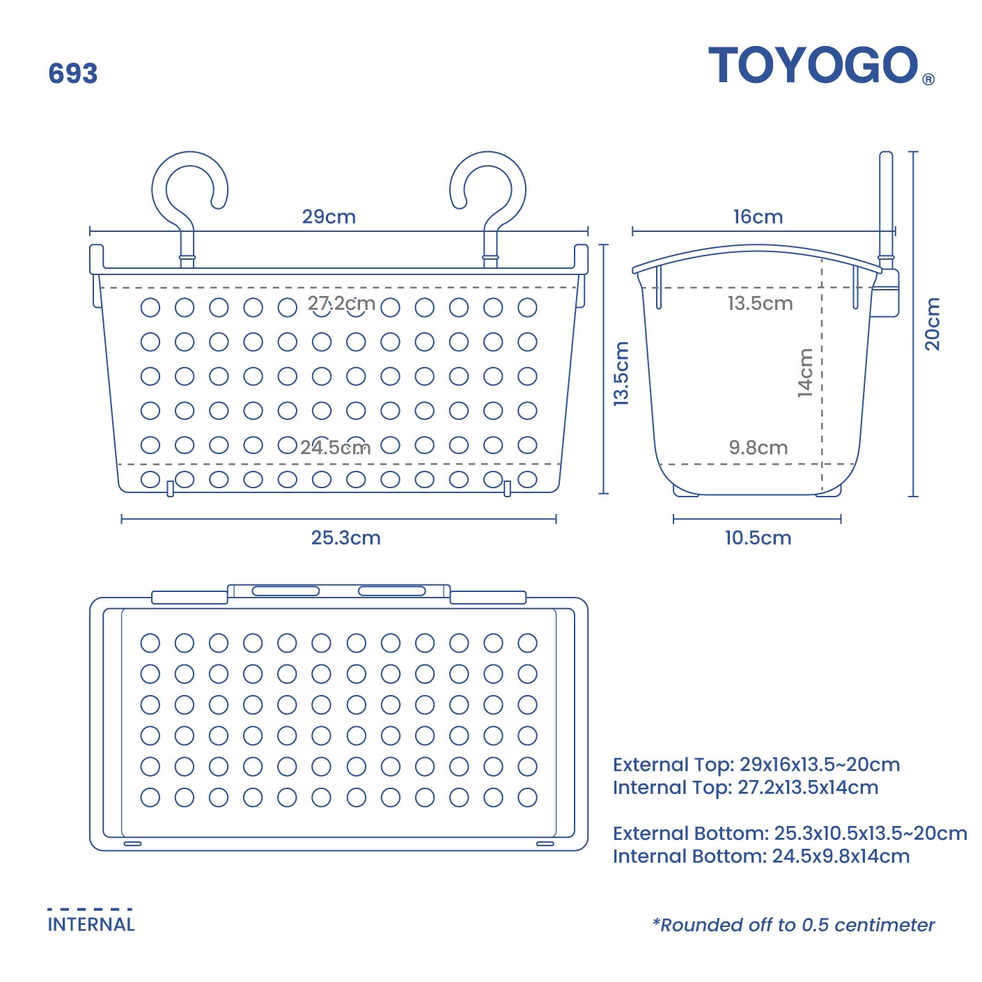 HANG BASKET W/2HOOK (693)