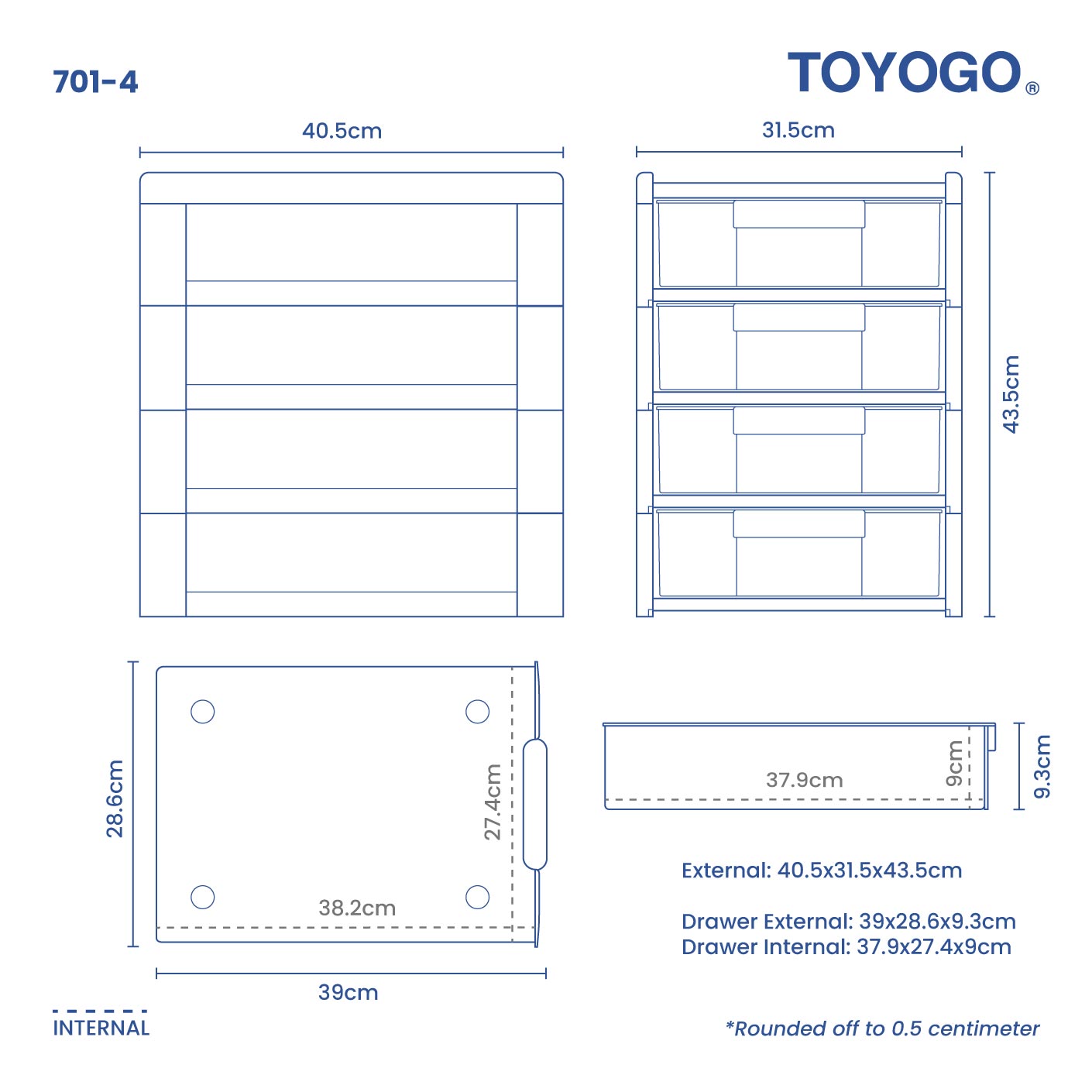 4TIER PAGON DOC. STORAGE DRAWER (701-4)
