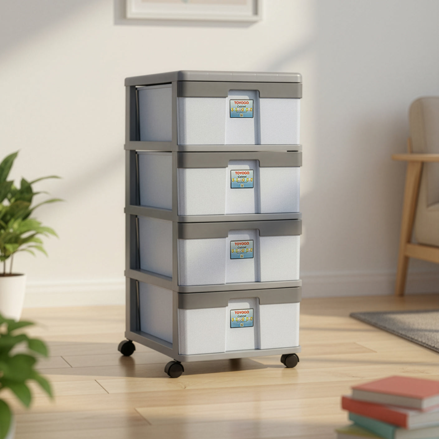 4 TIER XL CABINET W/WHEELS (704-4)