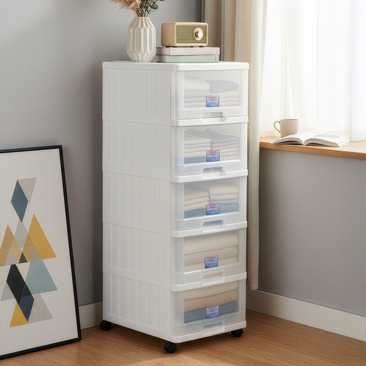 5 TIER MENTON DRAWER W/WHLS (707-5)