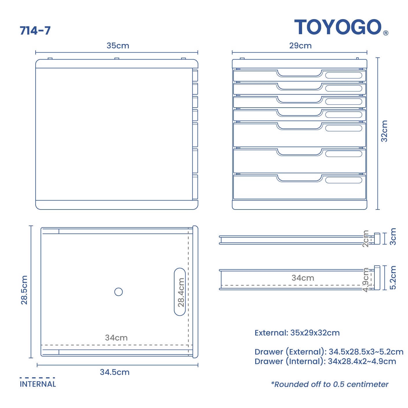 DESKTOP DRAWER (7S) (714-7)