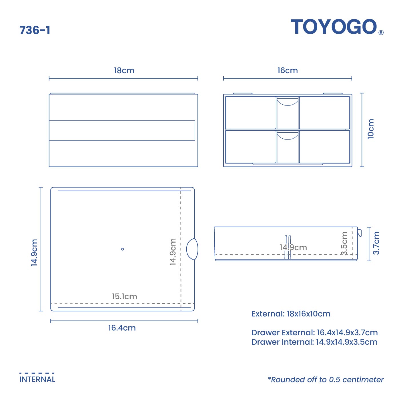 2B COMPARTMENT DRAWER (736-1)