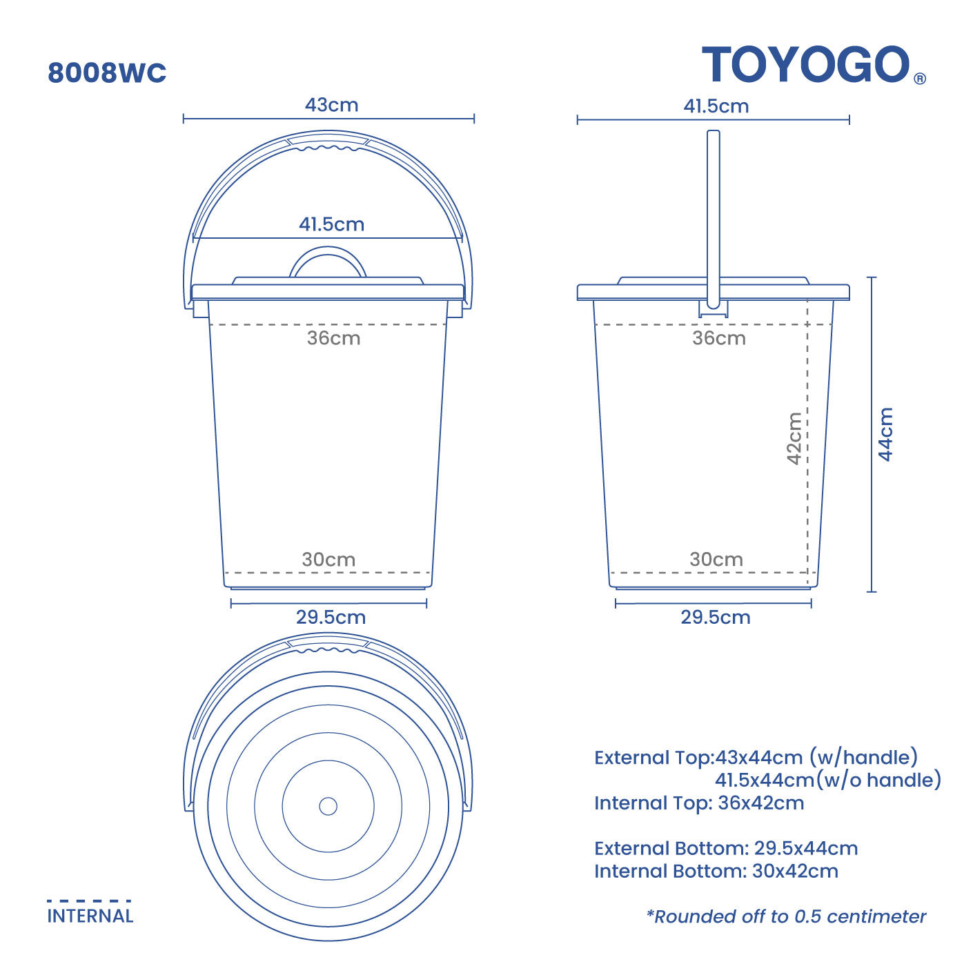PAIL W/COVER 8 GAL (8008-WC)