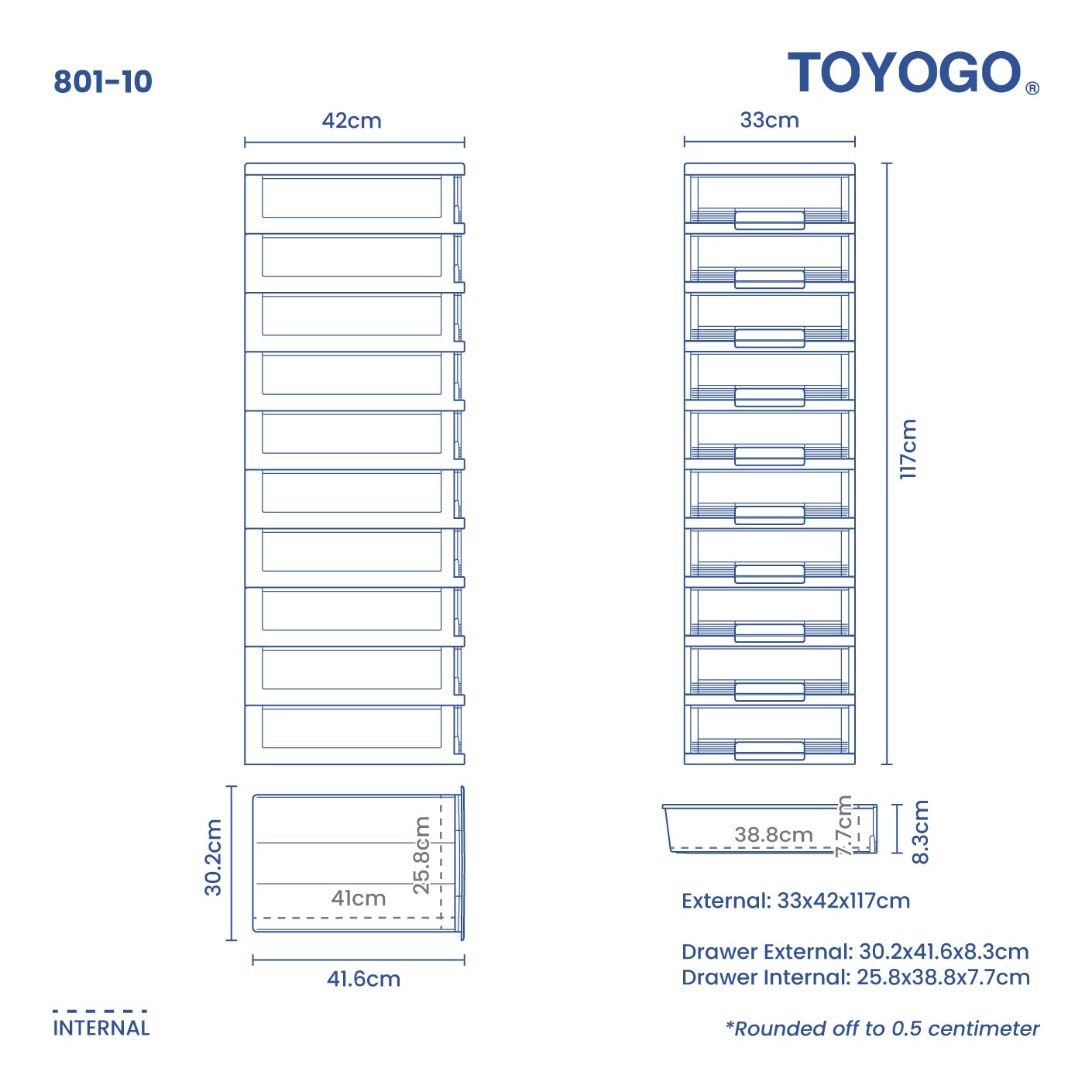 10 TIER MARINE DOC DRAWER (801-10)