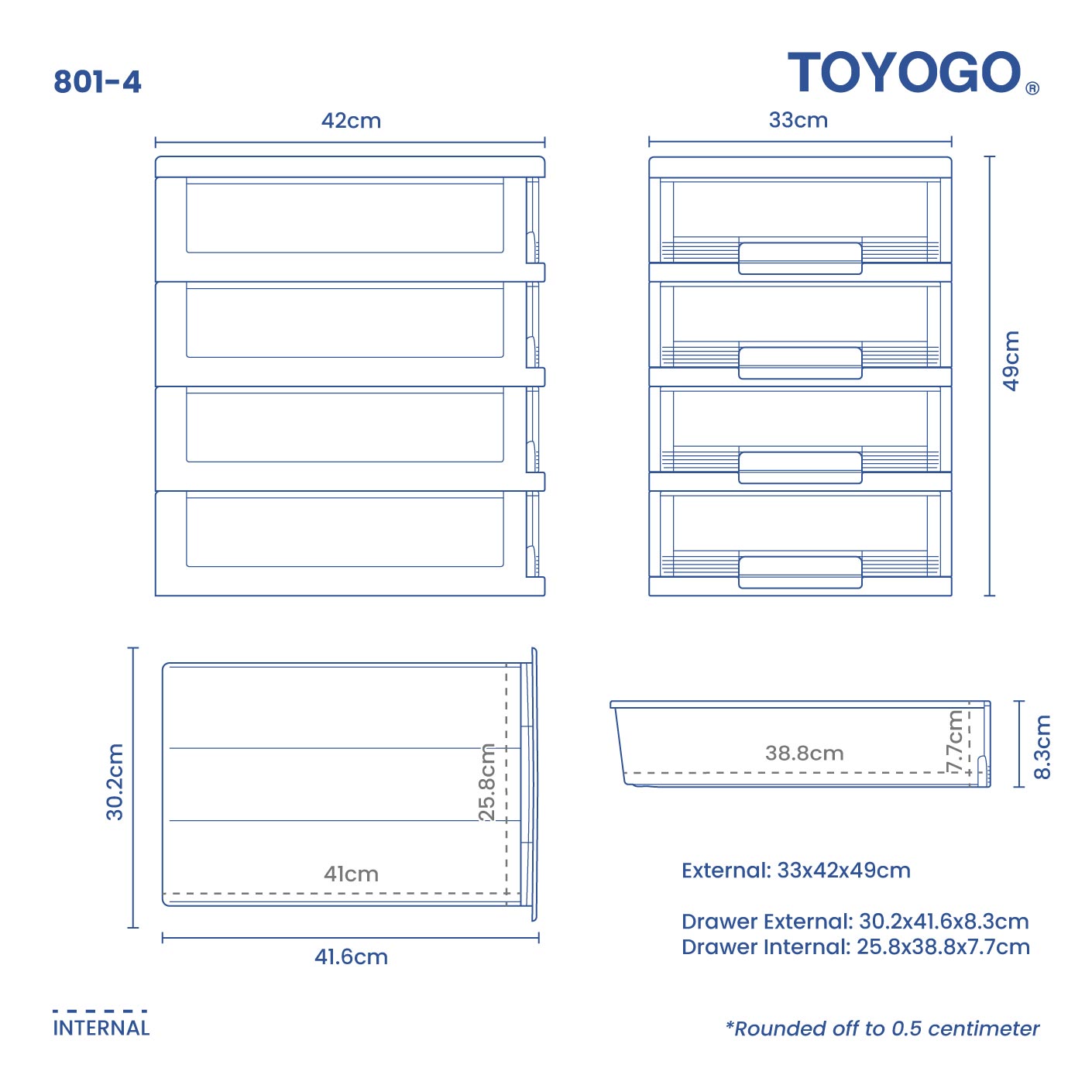 4 TIER MARINE DOC DRAWER (801-4)